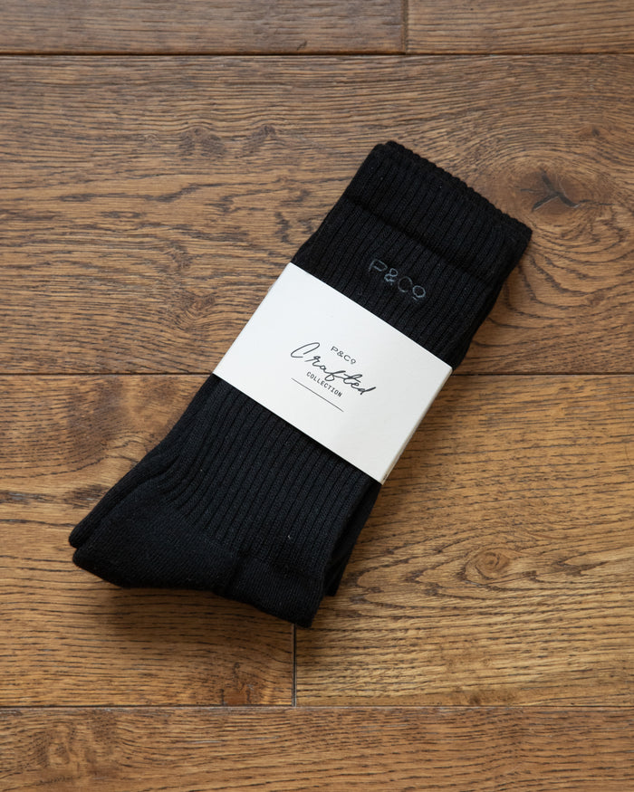 2-Pack Organic Crafted Cotton Sock - Black