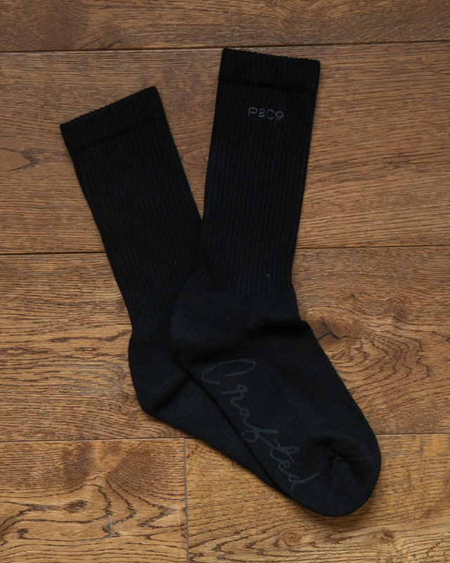 2-Pack Organic Crafted Cotton Sock - Black