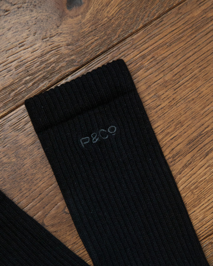 2-Pack Organic Crafted Cotton Sock - Black