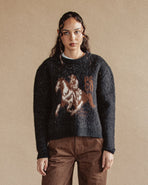 Western Knitted Jumper - Washed Black