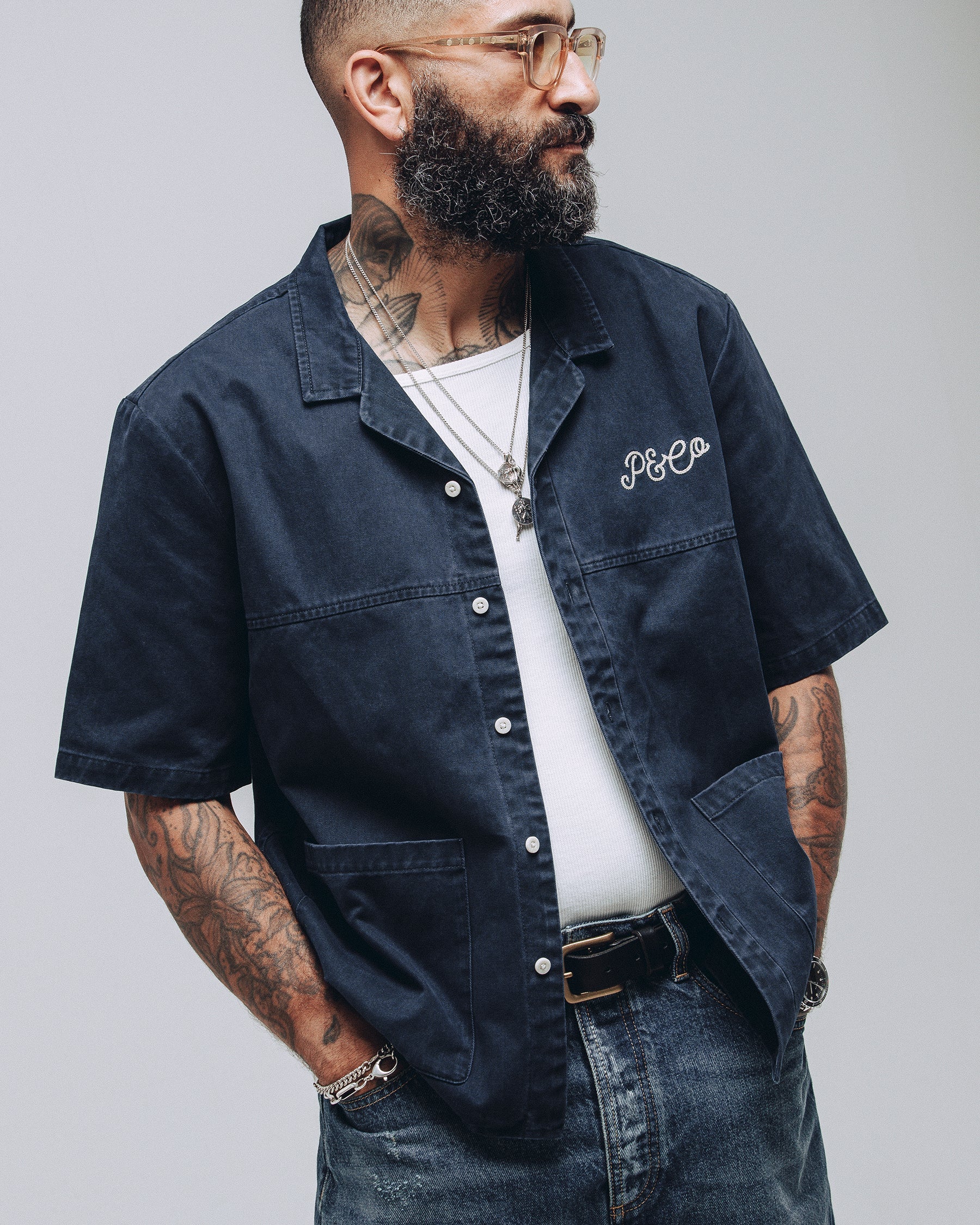 Hard Luck Club Service Shirt - Navy