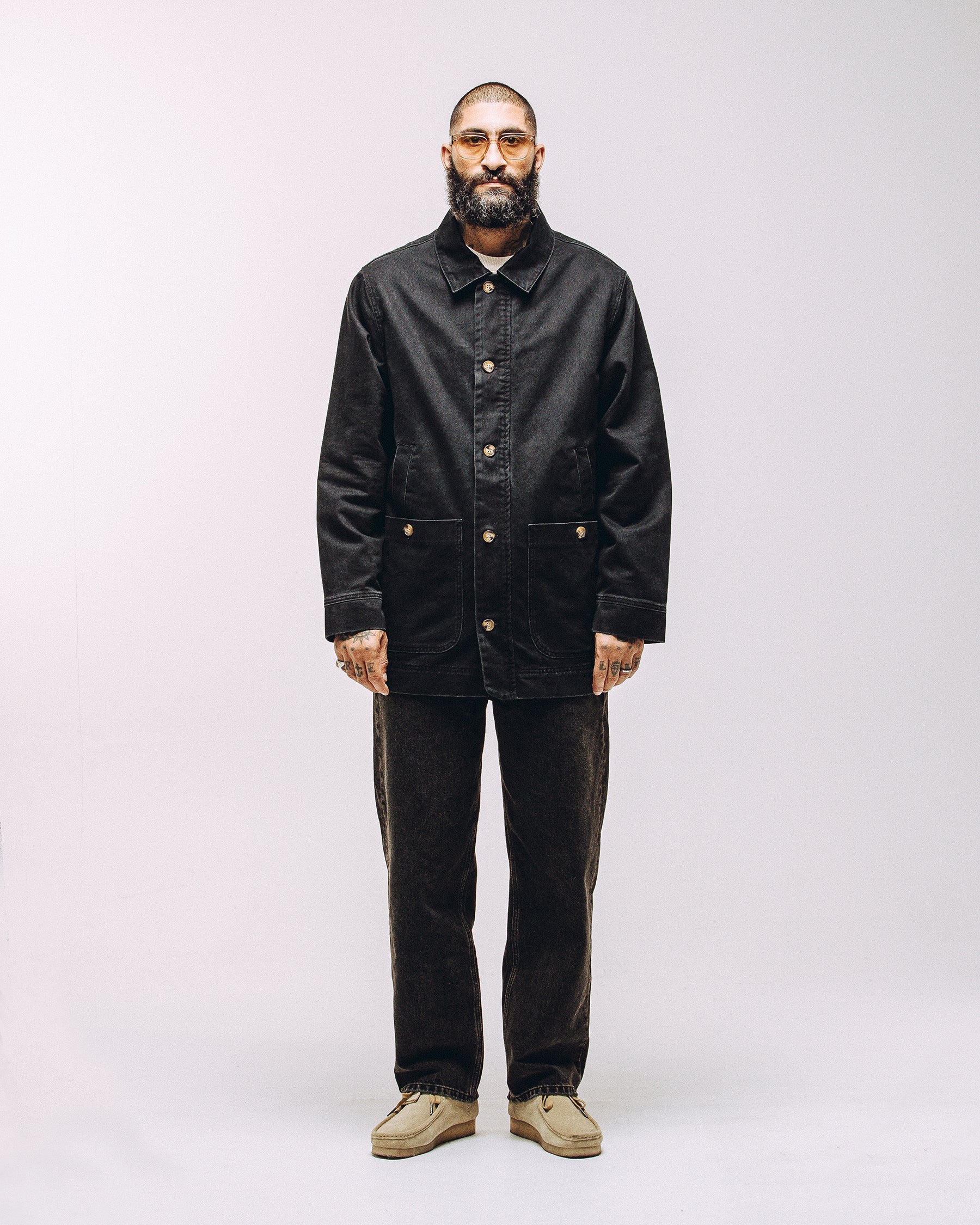 Porter Overcoat - Washed Black