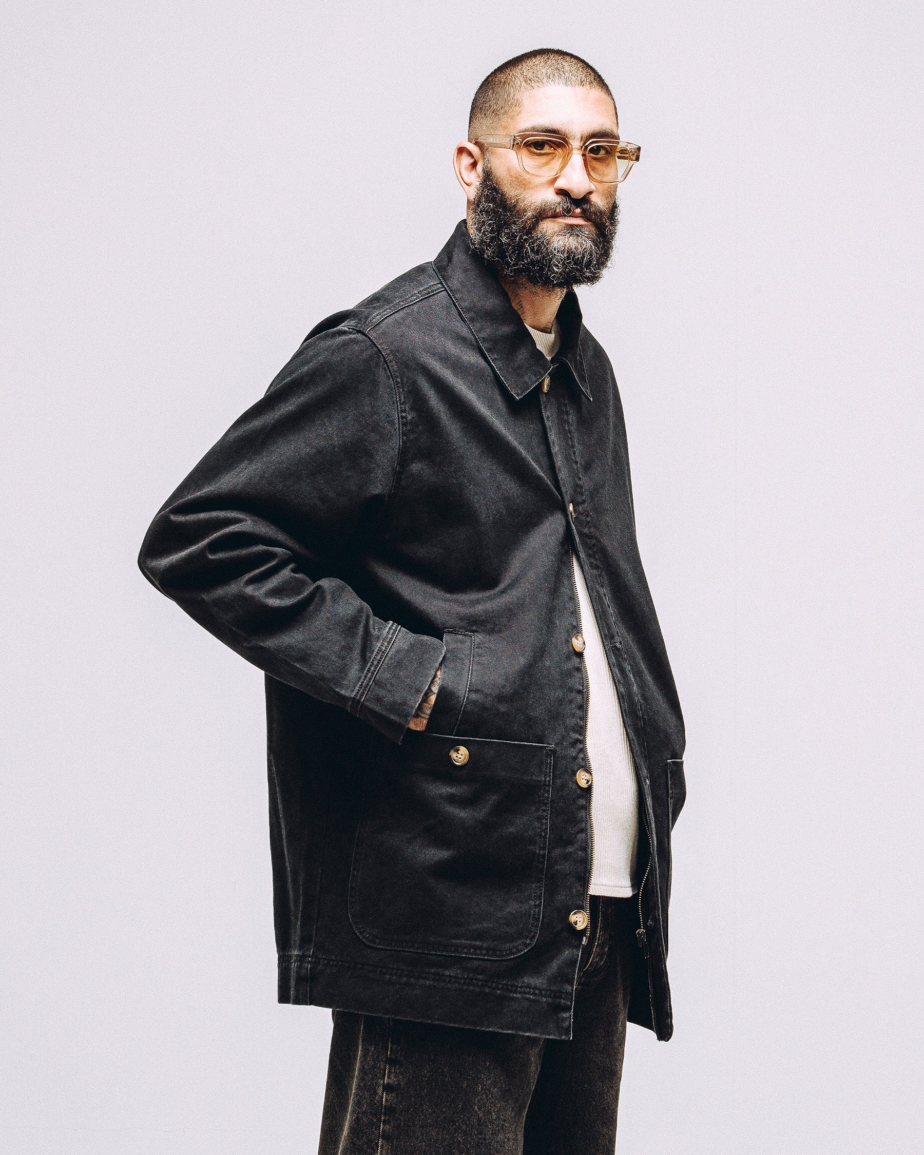 Porter Overcoat - Washed Black