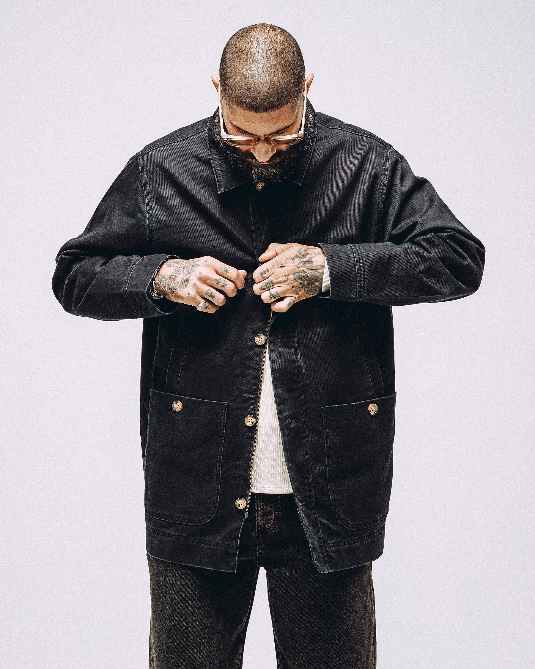 Porter Overcoat - Washed Black