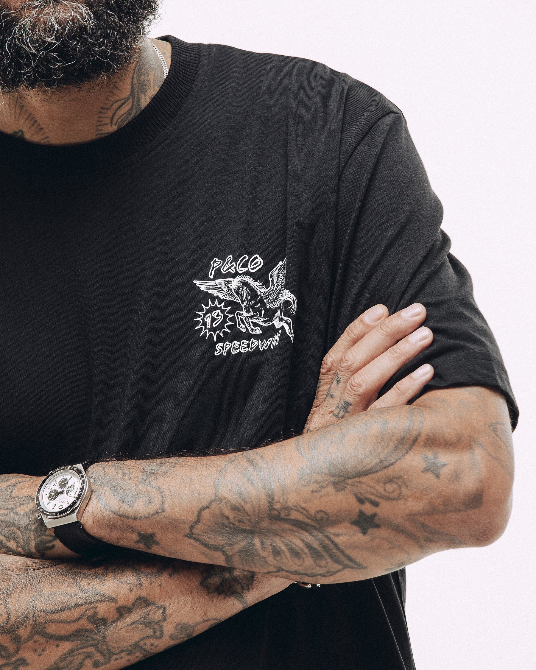 Pegasus Speedway Boxy T-Shirt - Washed Black