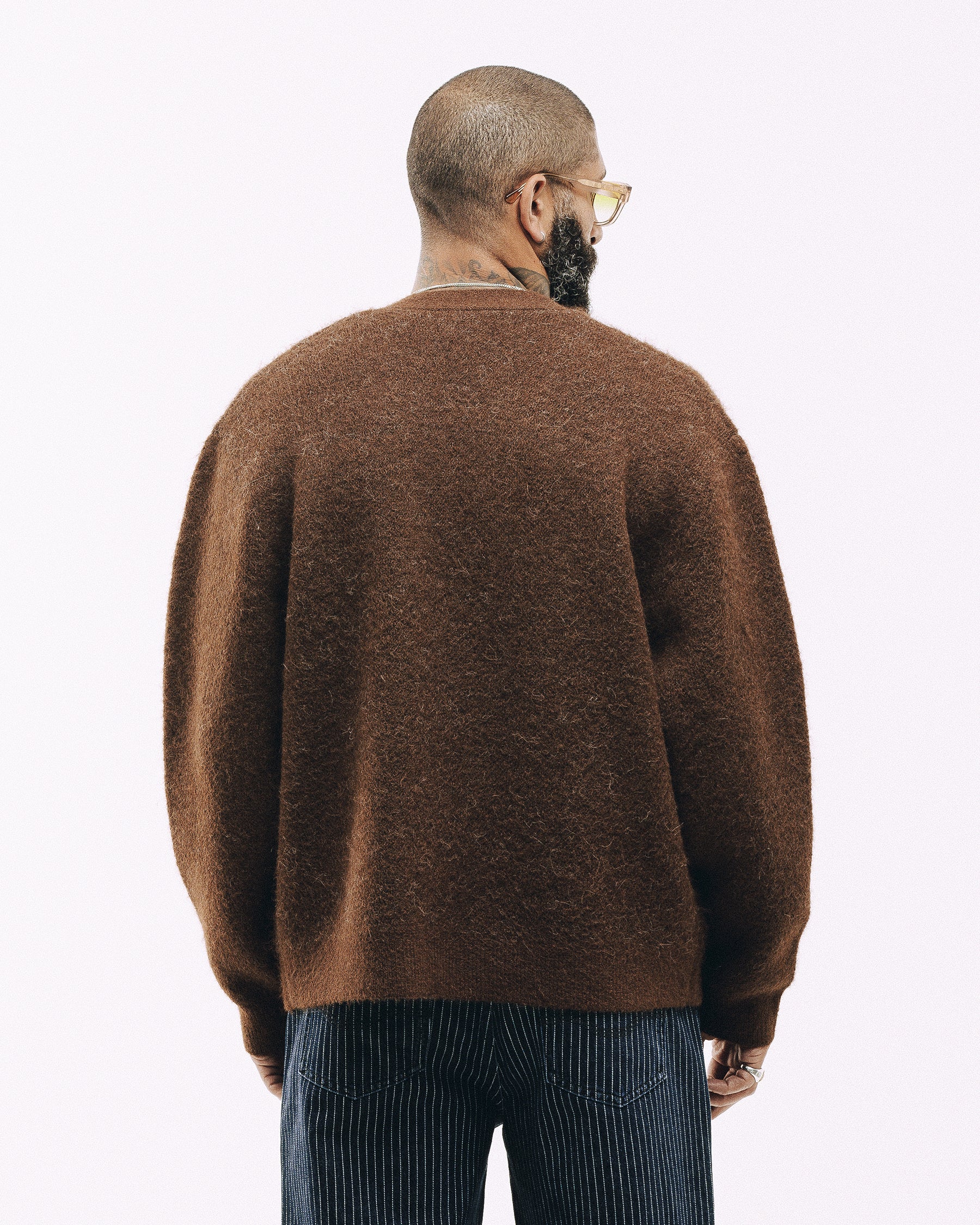 Nelson Brushed Cardigan - Brown