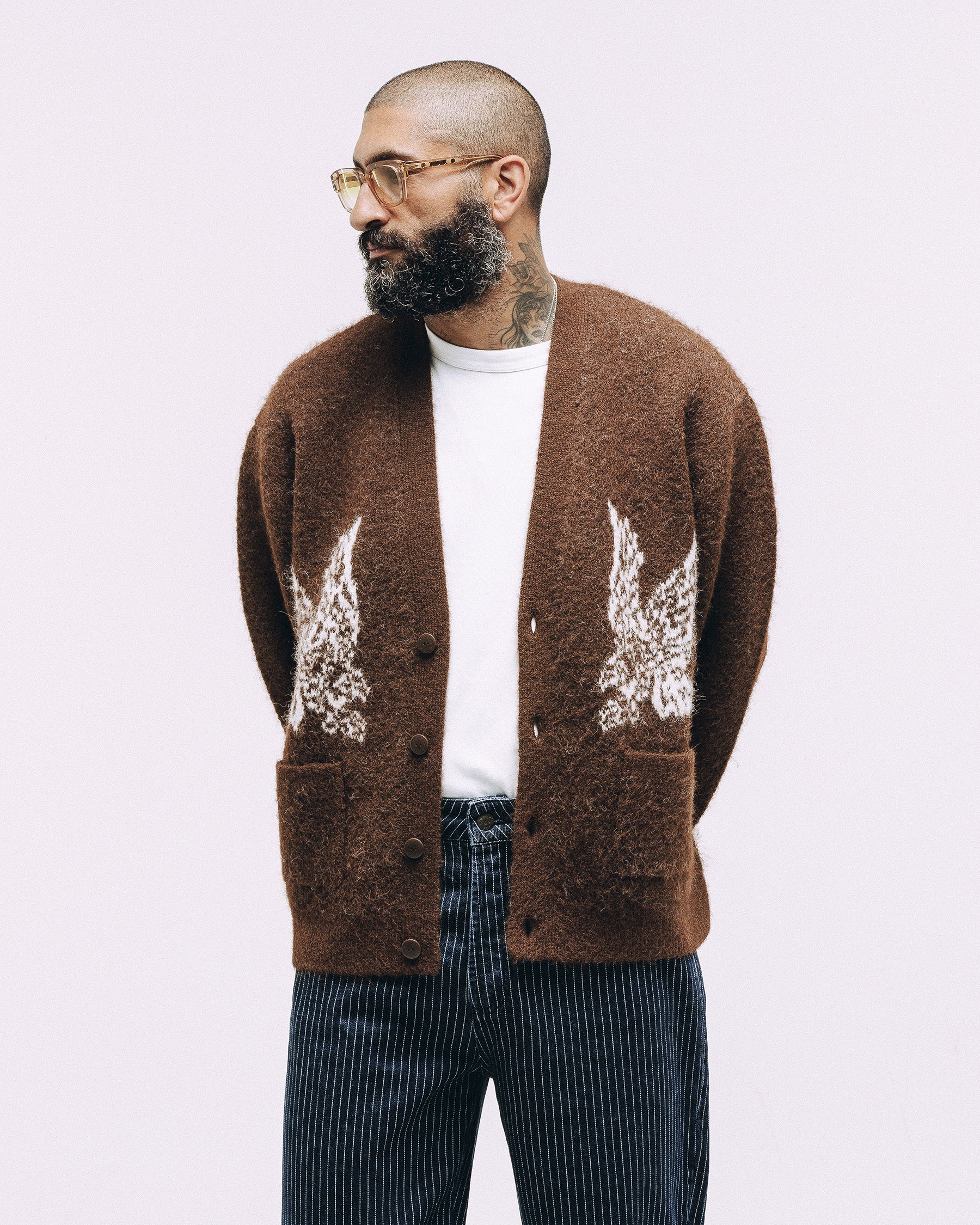 Nelson Brushed Cardigan - Brown