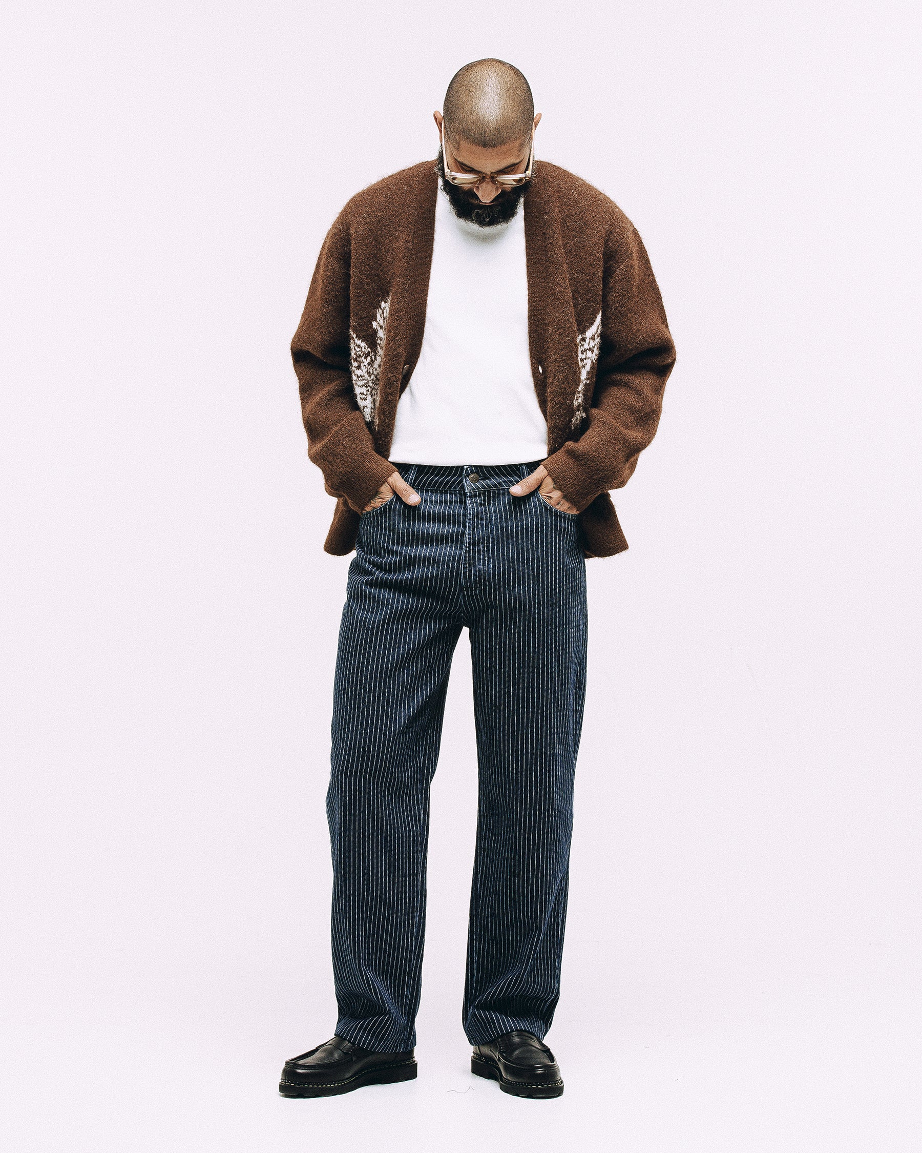 Brown Nelson Brushed Cardigan | Men's, Women's & Unisex Knitwear