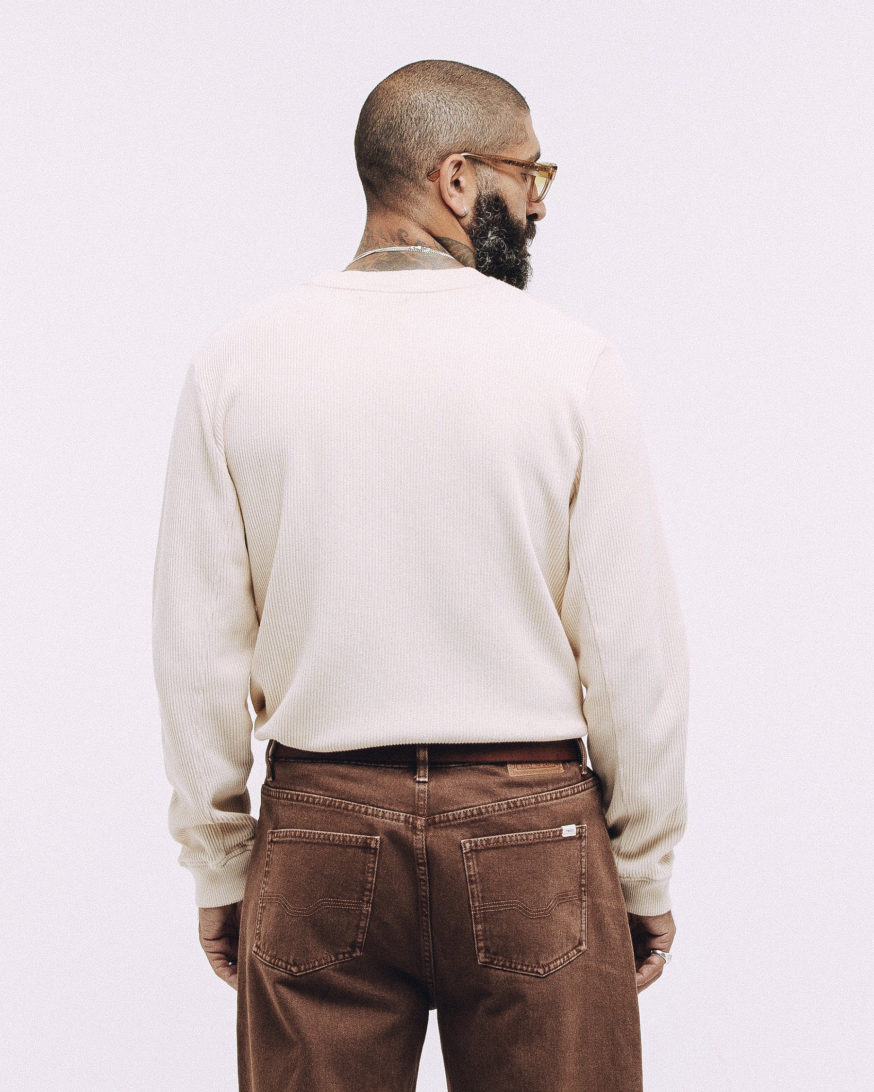 Crafted Ribbed Longsleeve - Ecru