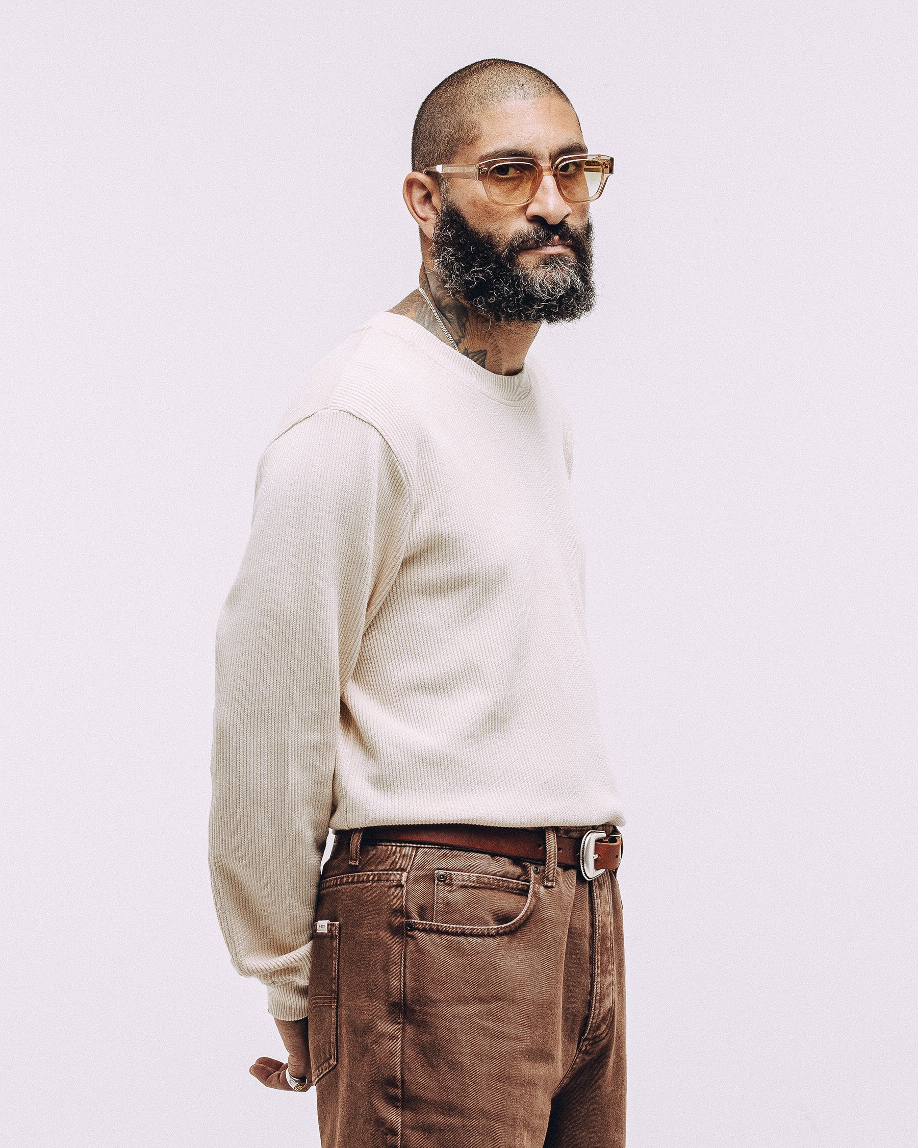 Crafted Ribbed Longsleeve - Ecru