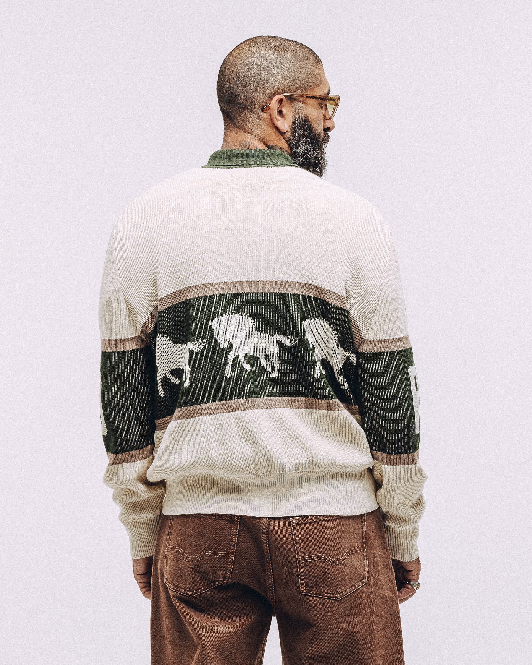 Bronco Knitted Polo Shirt - Ecru