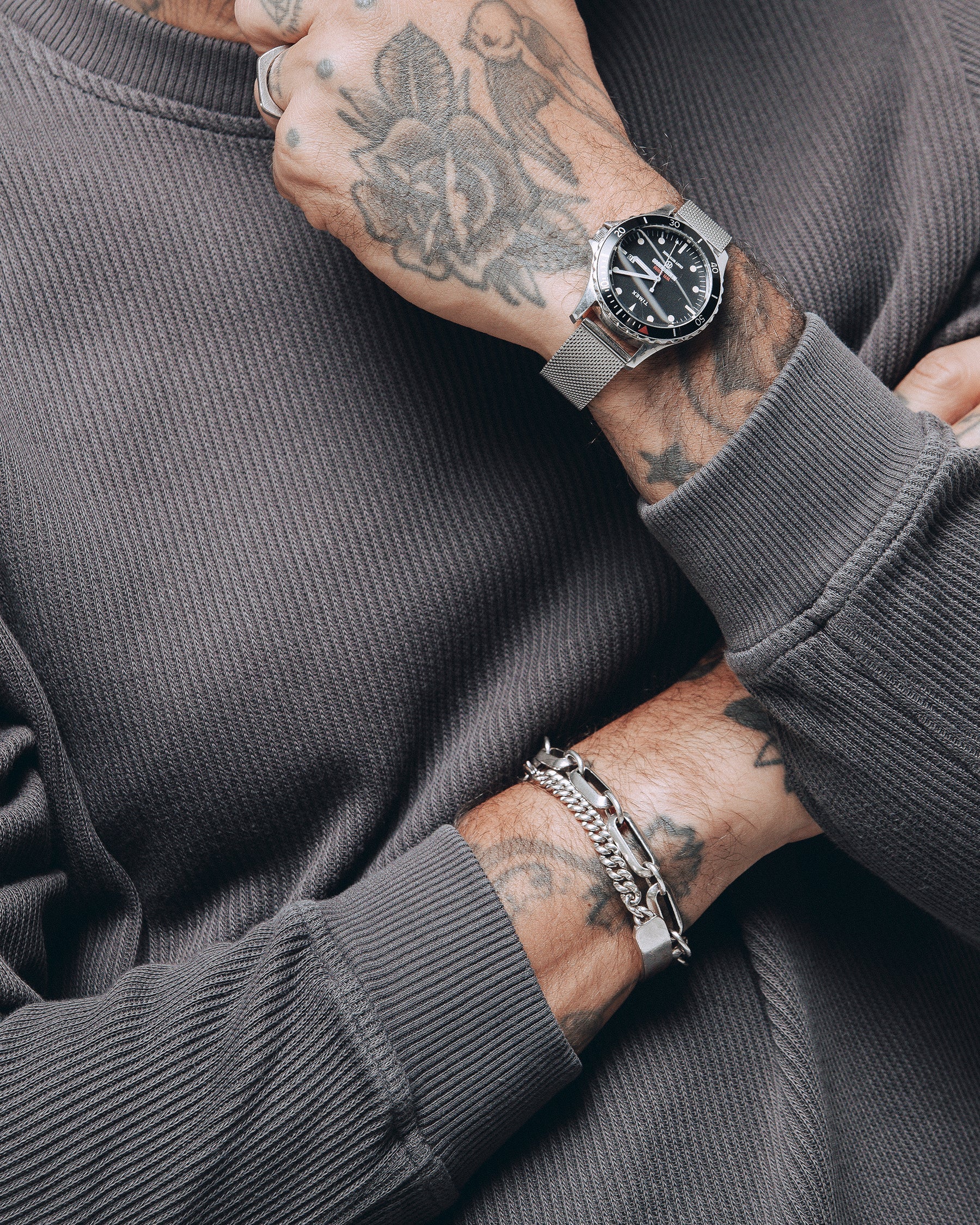 Crafted Ribbed Longsleeve - Charcoal