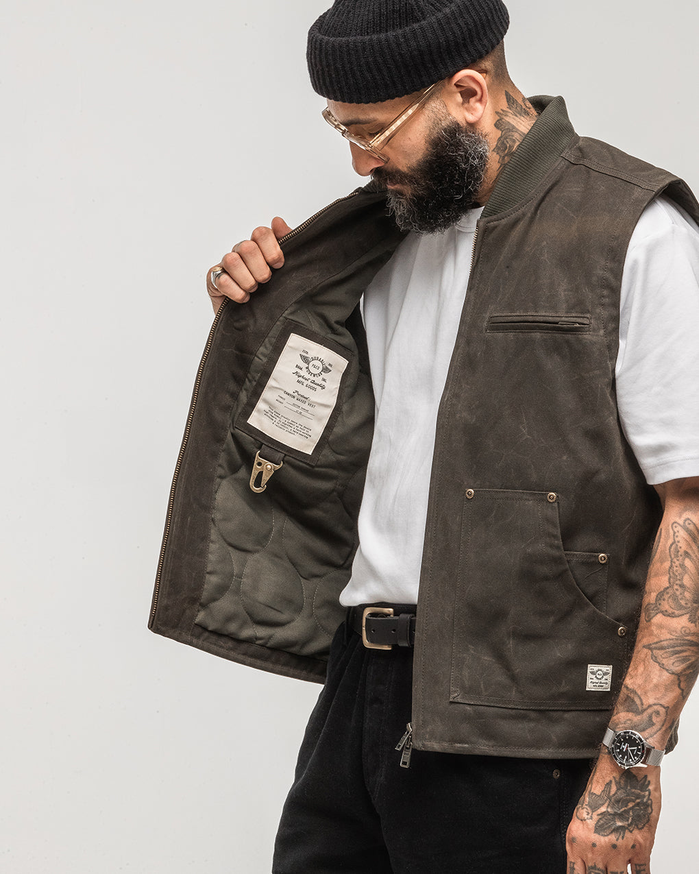 Canyon Waxed Vest - Olive