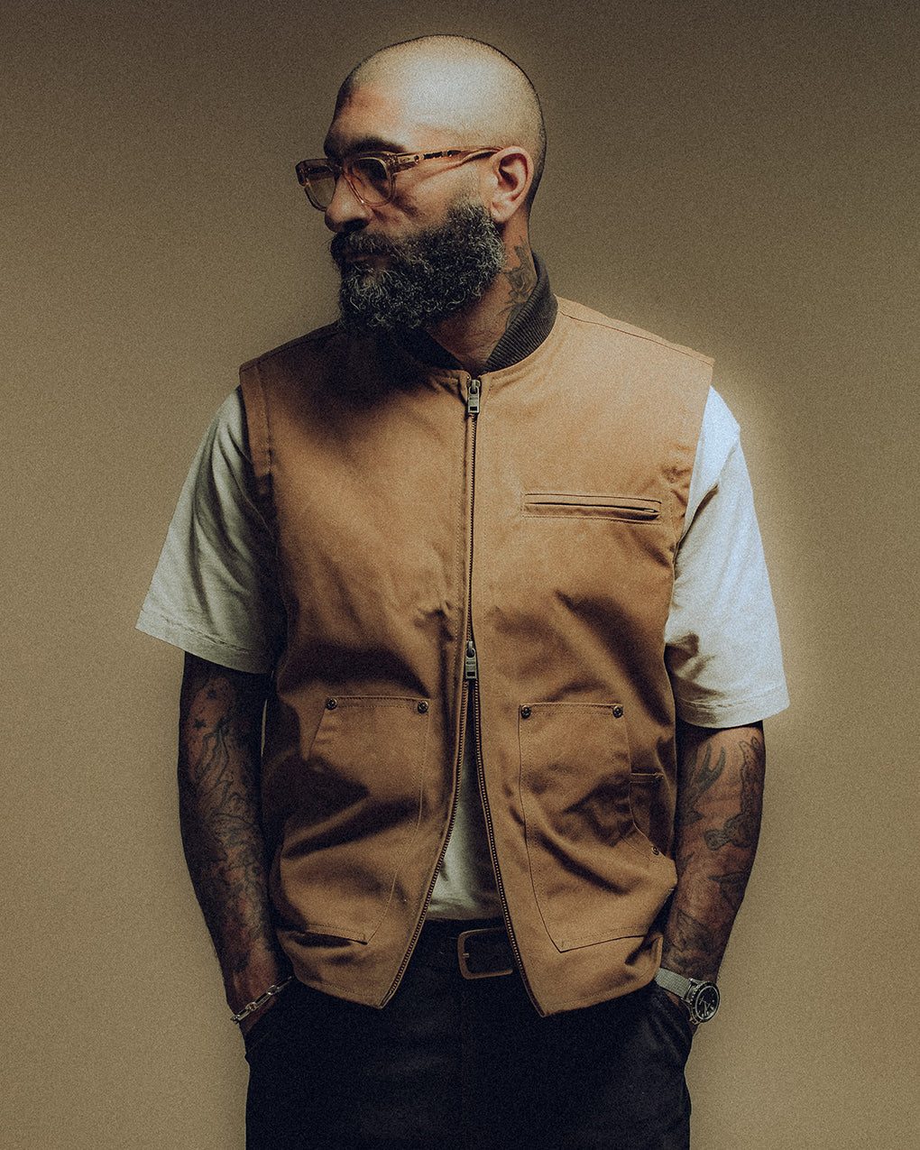 Canyon Waxed Vest - Tan