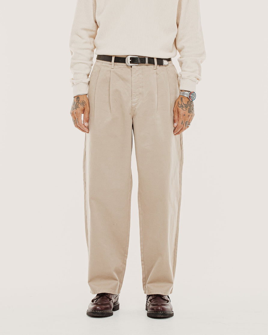 Union Pleated Pant - Stone