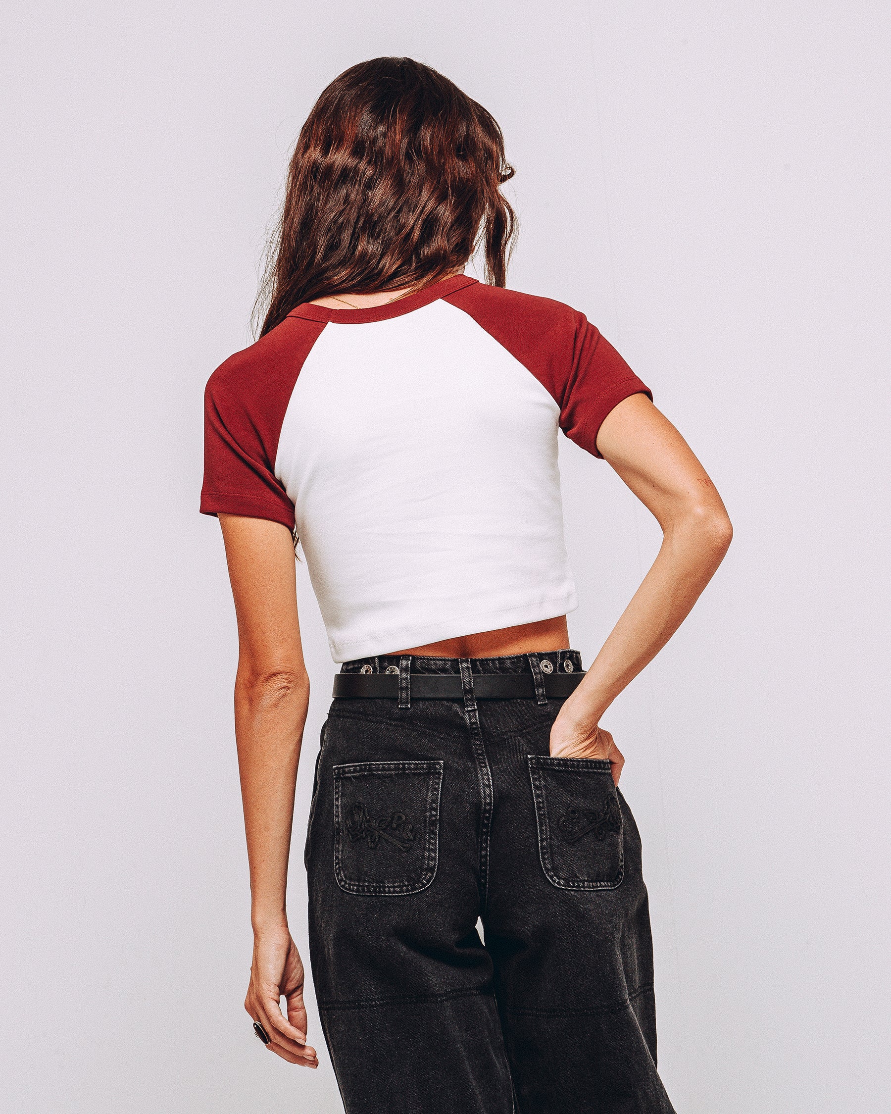 First Pick Raglan Baby T-Shirt - Off White & Cherry Red