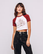 First Pick Raglan Baby T-Shirt - Off White & Cherry Red