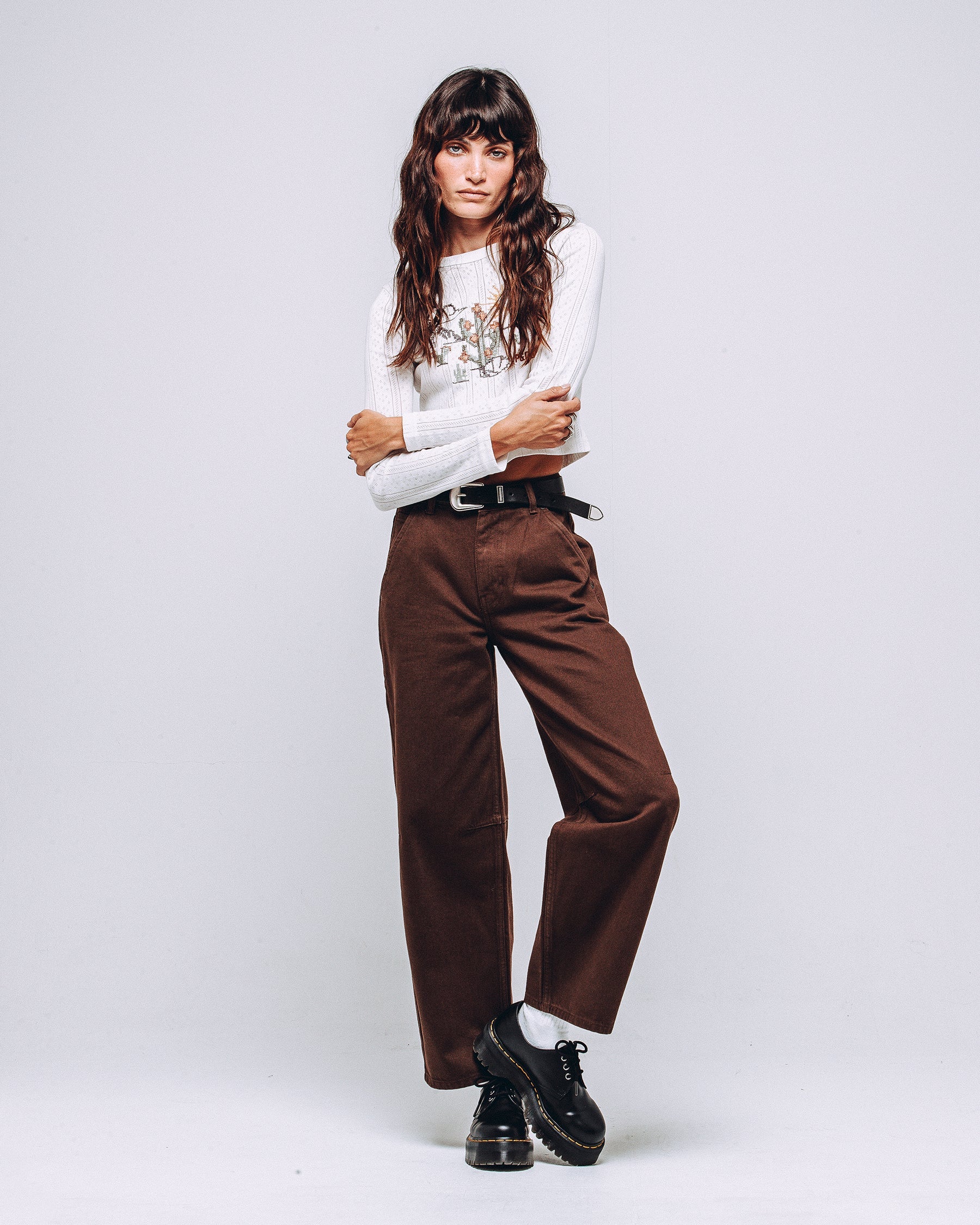 Desert Flora Embroidered Longsleeve - White