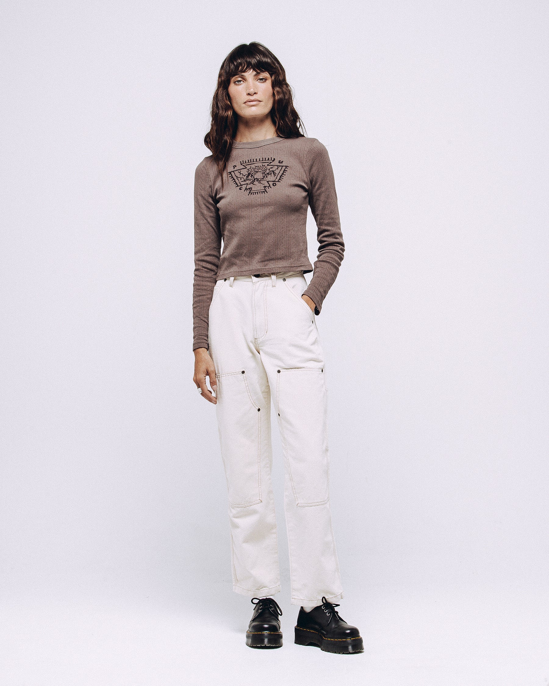 Desert Sun Embroidered Longsleeve - Brown