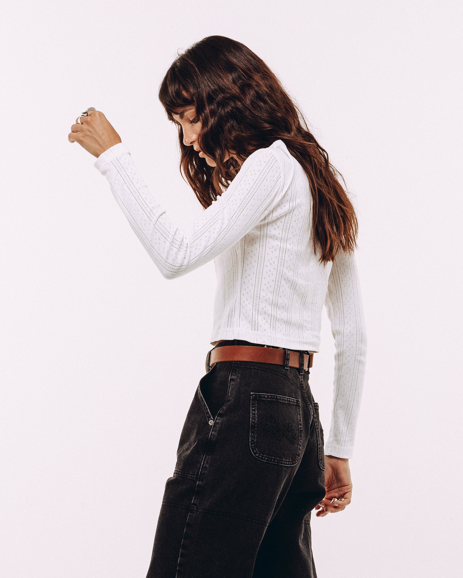 Desert Flora Embroidered Longsleeve - White