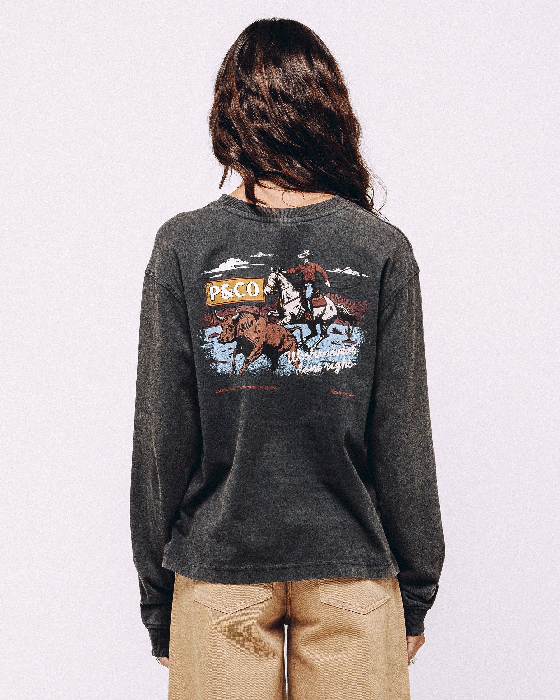 Western Wear Unisex Longsleeve T-Shirt - Acid Wash