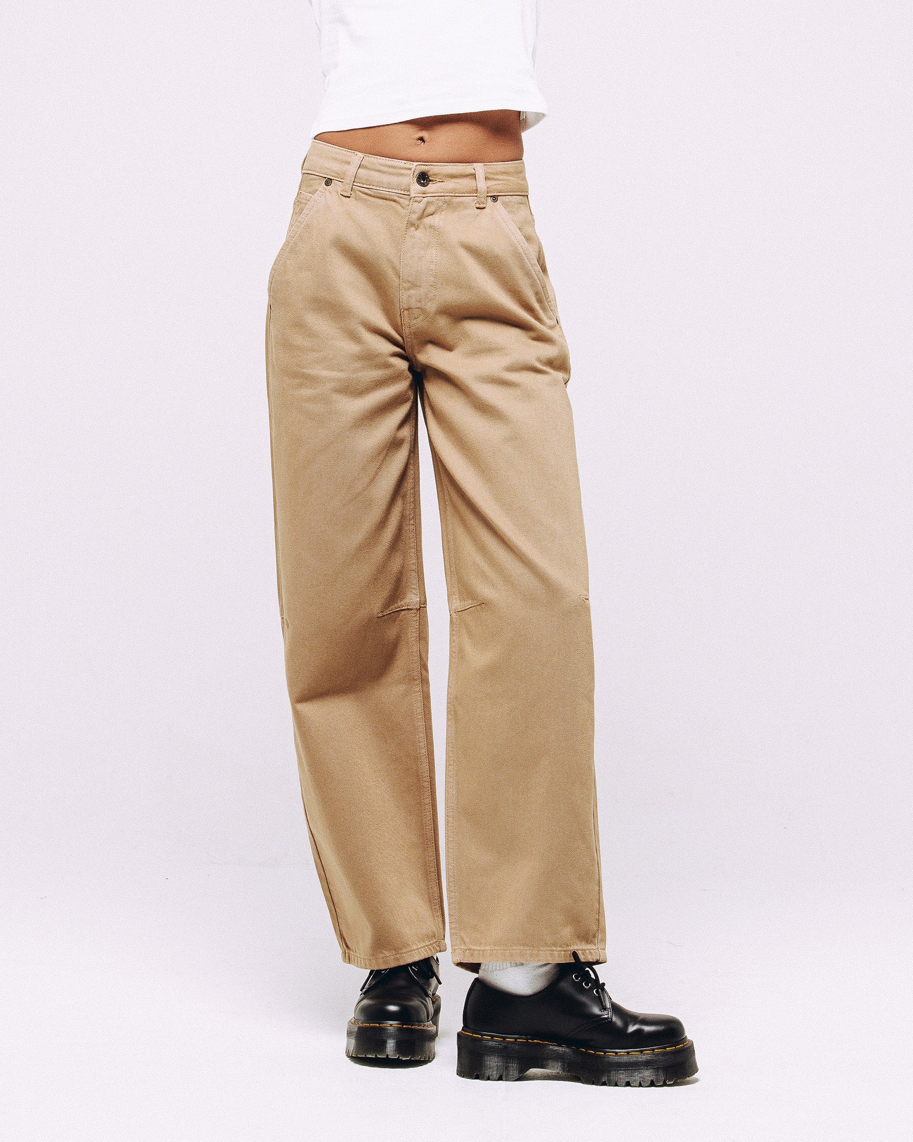 Grace Barrel Leg Jean - Washed Sand