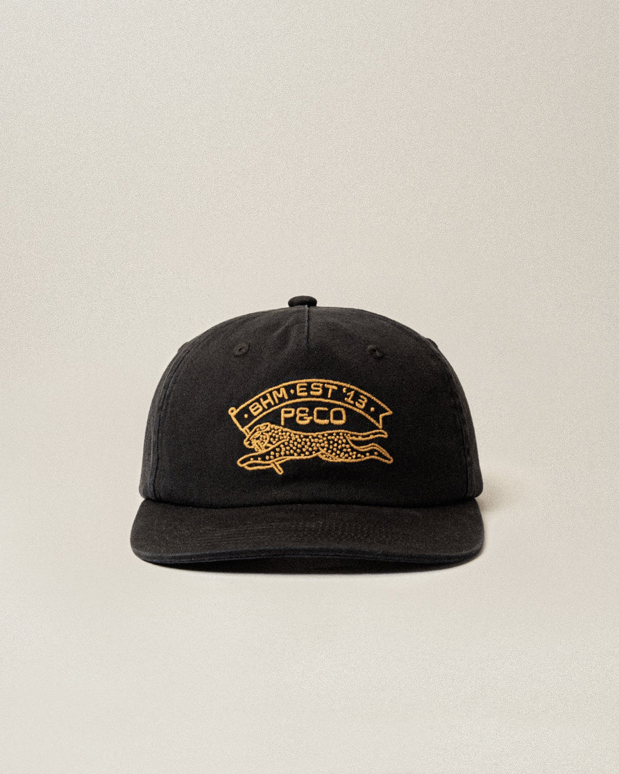 Banner Bearer 5 Panel Cap - Washed Black