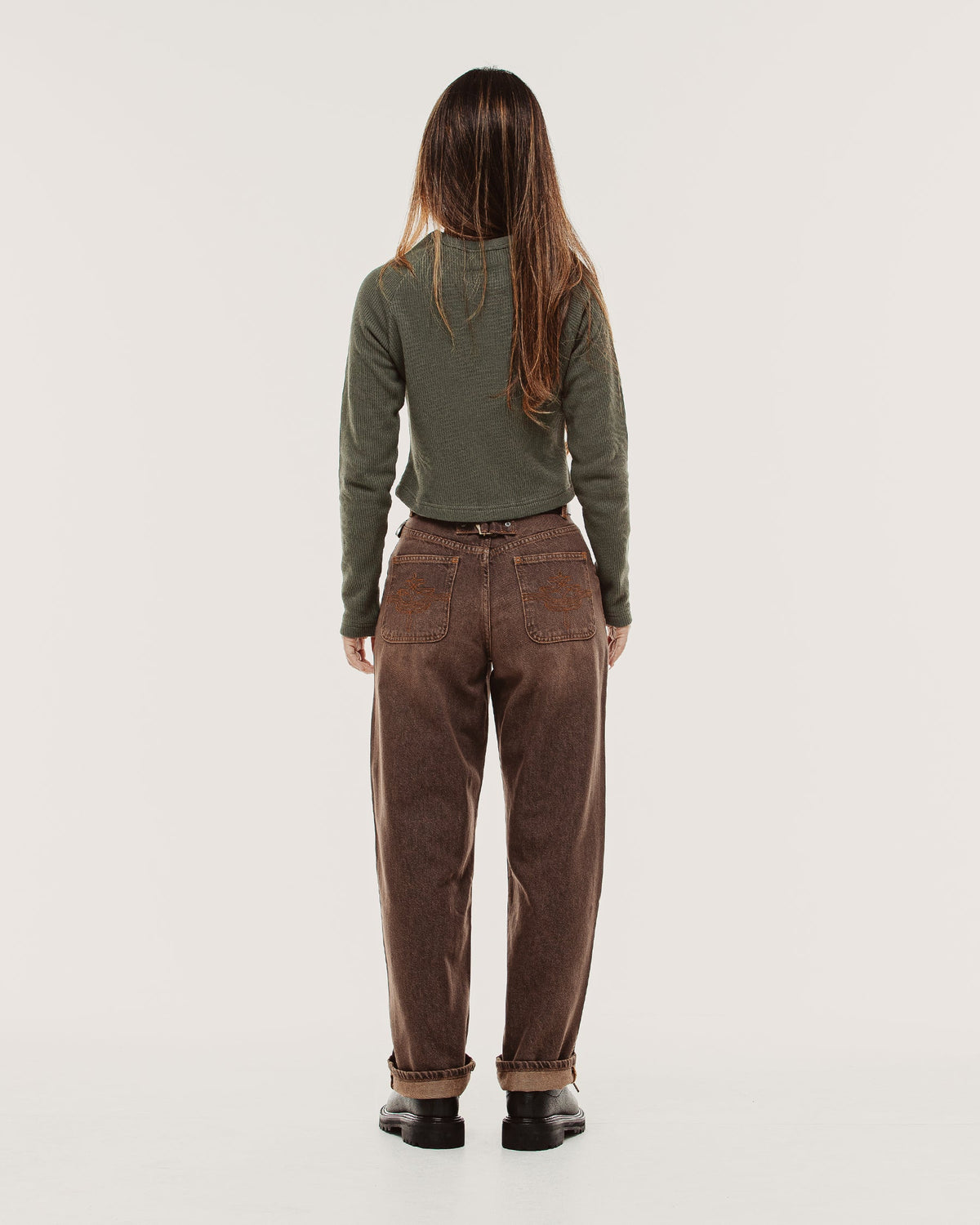 Nomad Weathered Denim Pant - Washed Brown