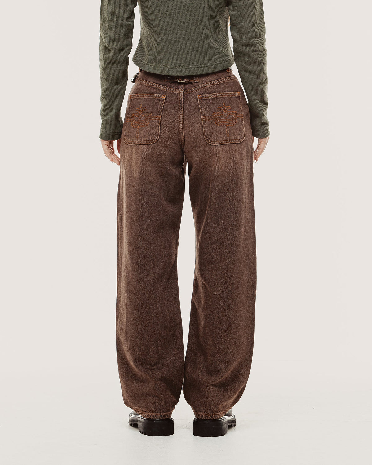 Nomad Weathered Denim Pant - Washed Brown