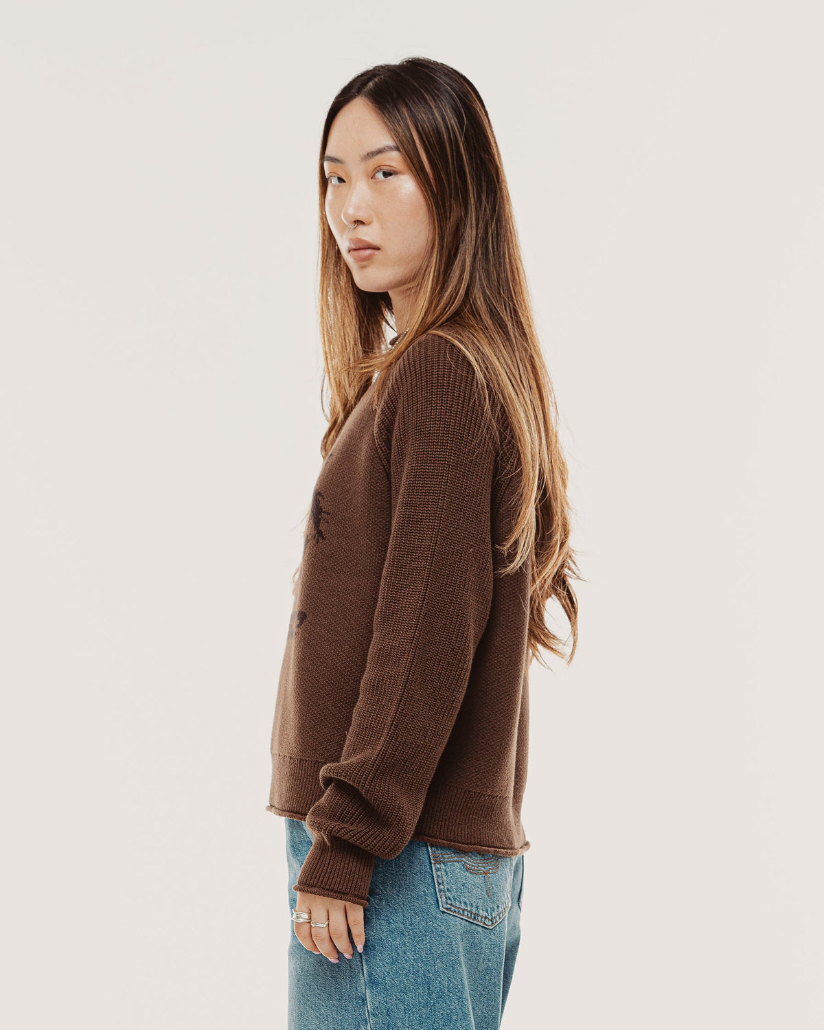 Bronco Knitted Rollneck Sweater - Brown