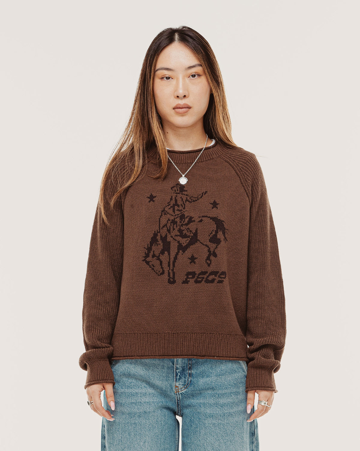 Bronco Knitted Rollneck Sweater - Brown
