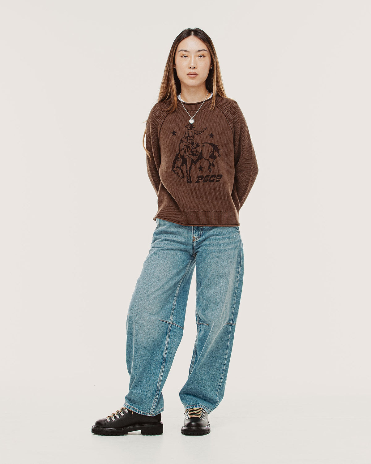 Bronco Knitted Rollneck Sweater - Brown