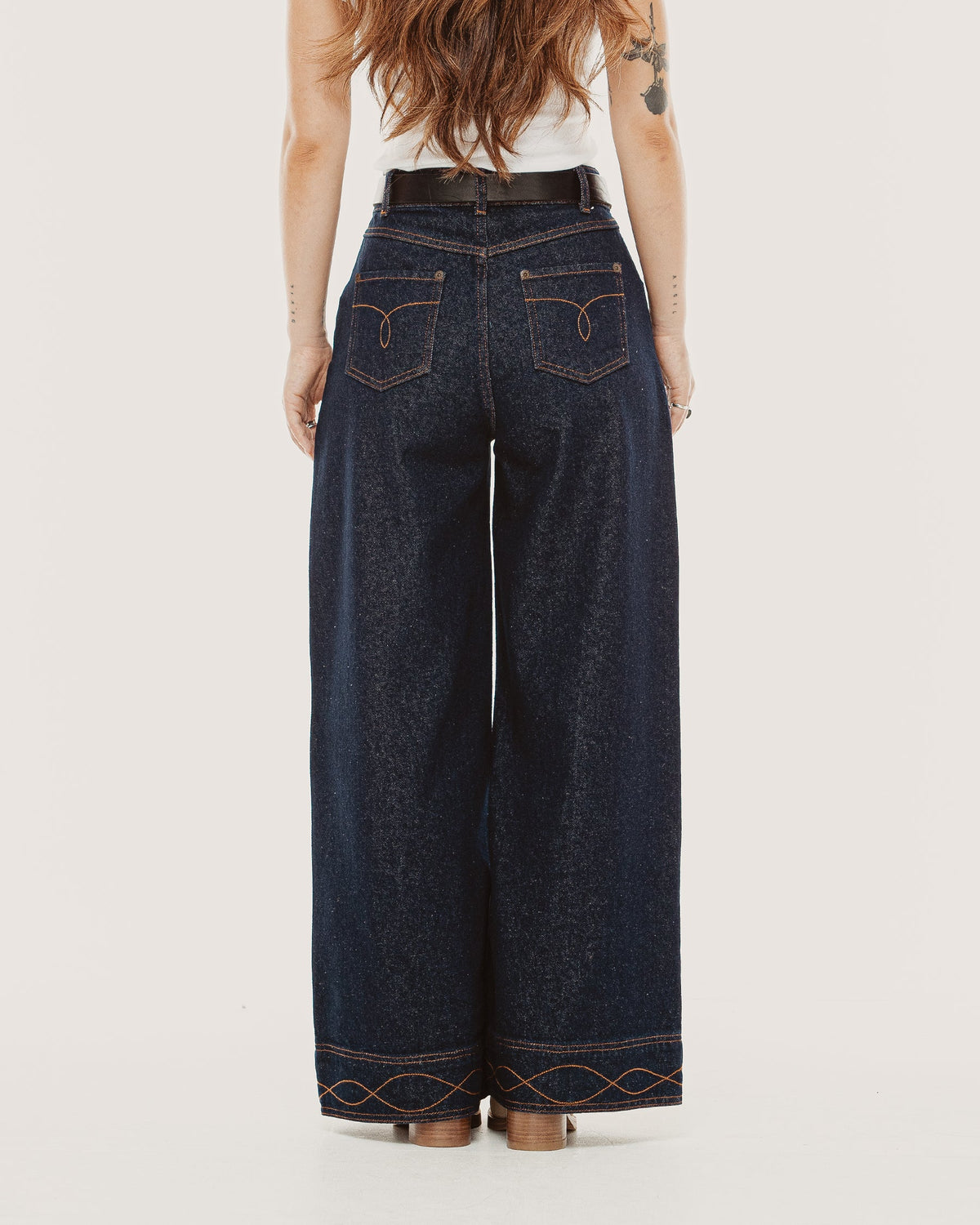 Lori Wide Leg Flare - Raw Indigo