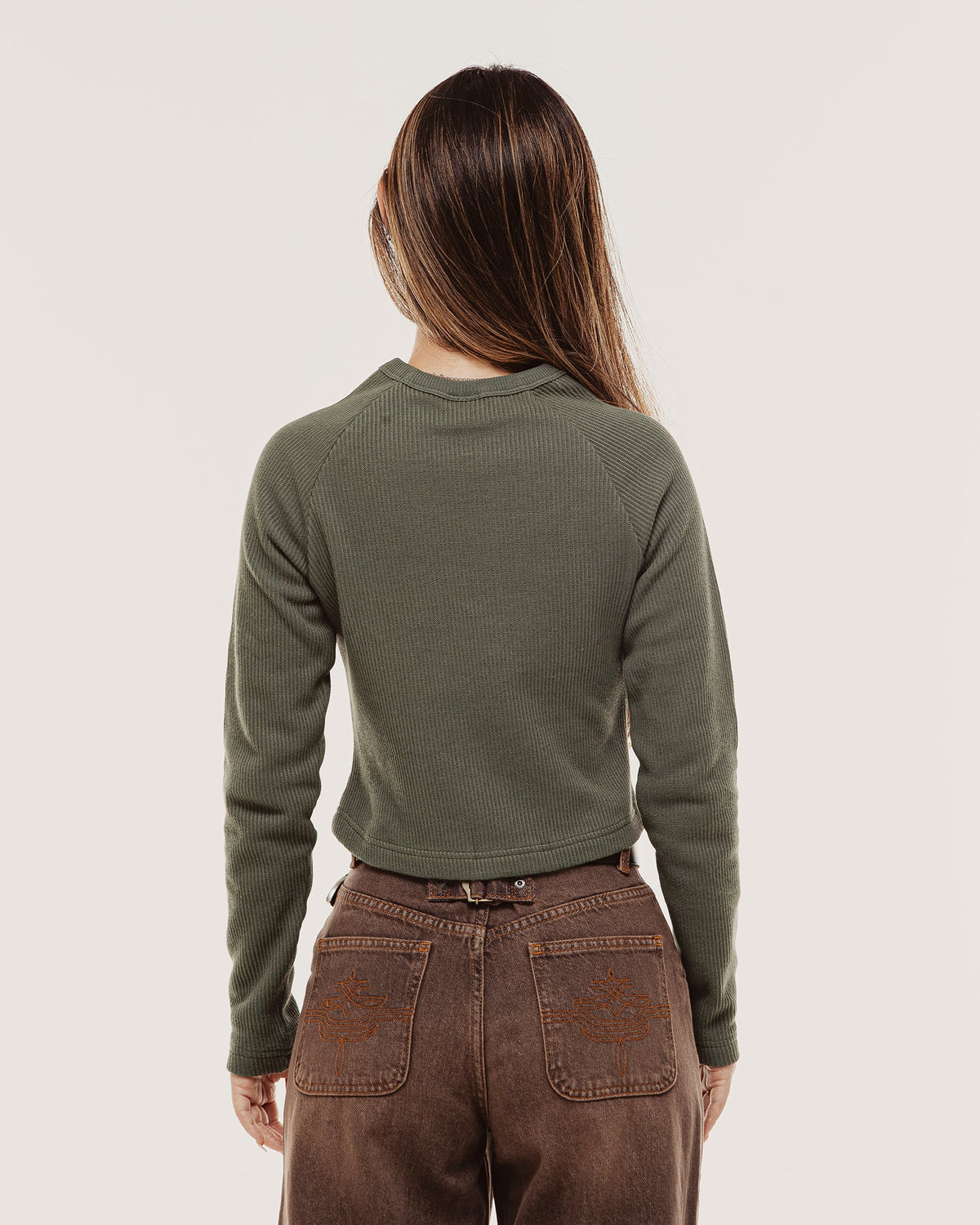 P&Co Ribbed Longsleeve Baby T-Shirt - Racing Green