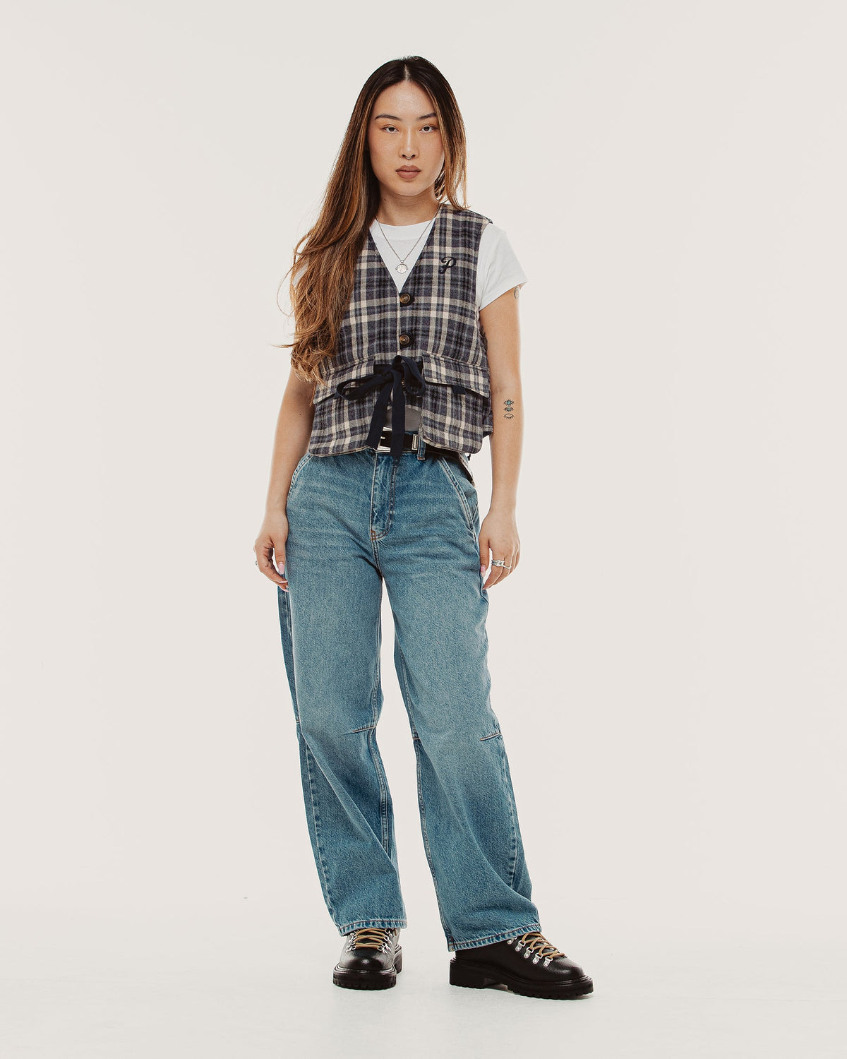 Brook Vest - Pebble Plaid