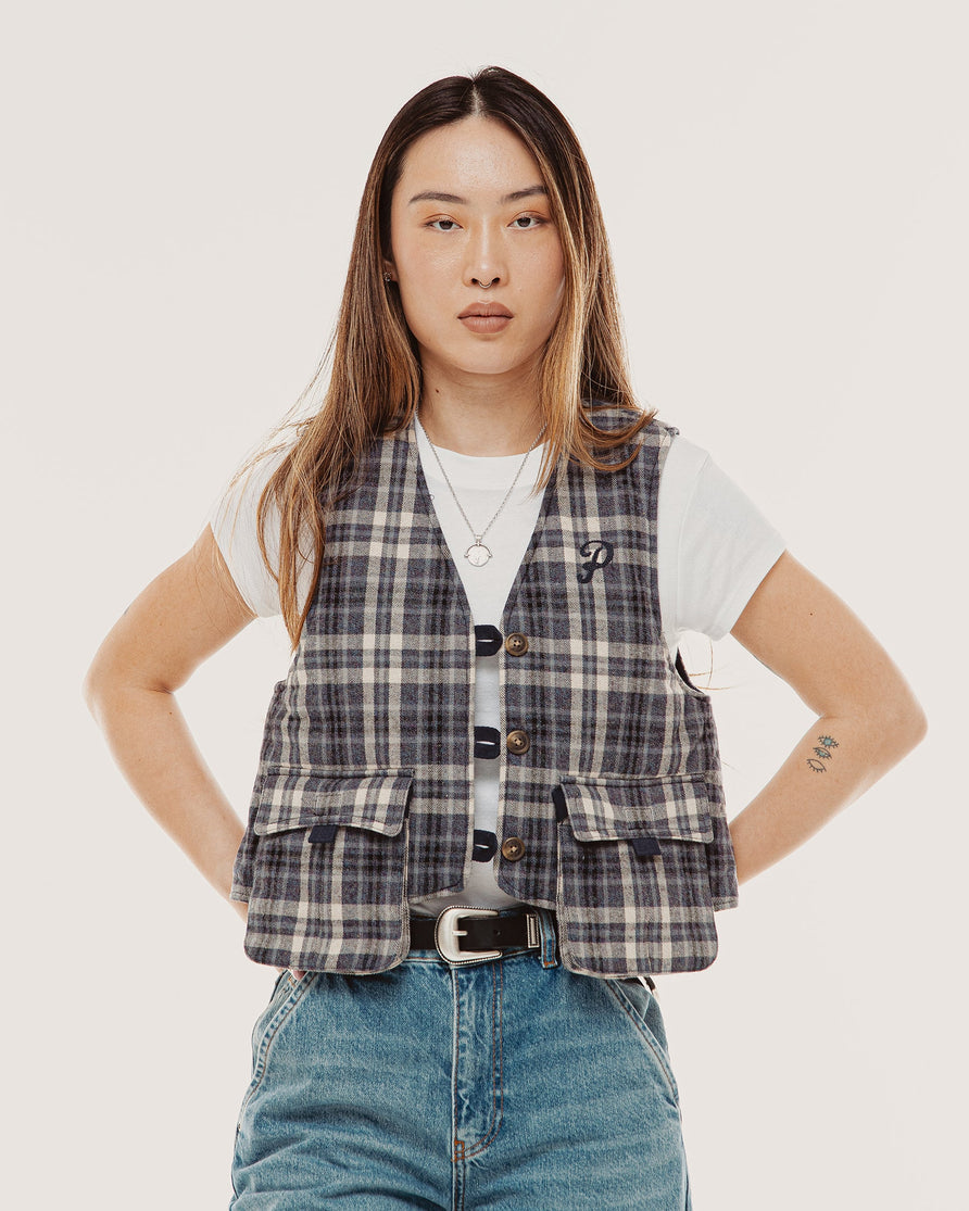 Brook Vest - Pebble Plaid