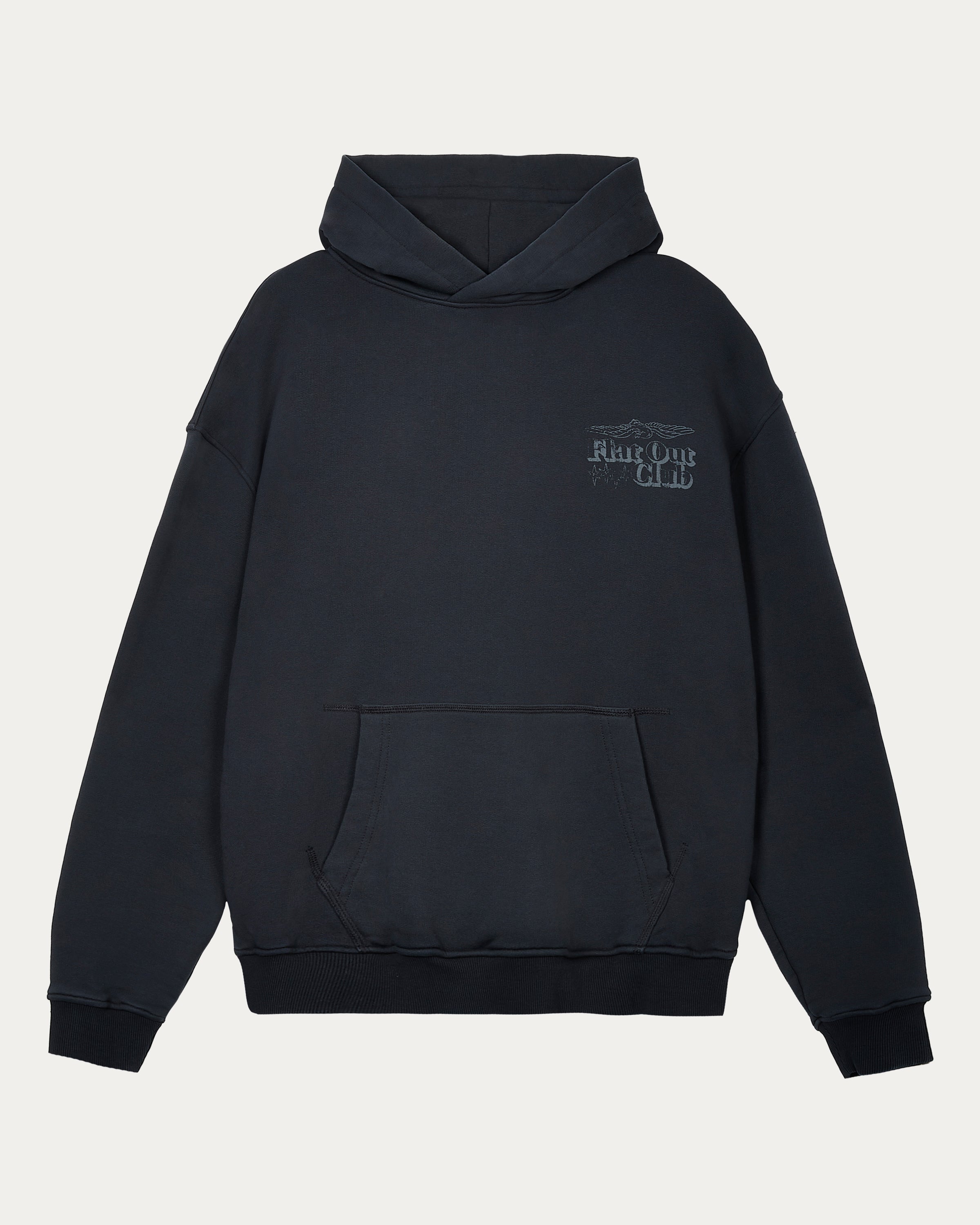 Flat Out Club Hoodie - Washed Black