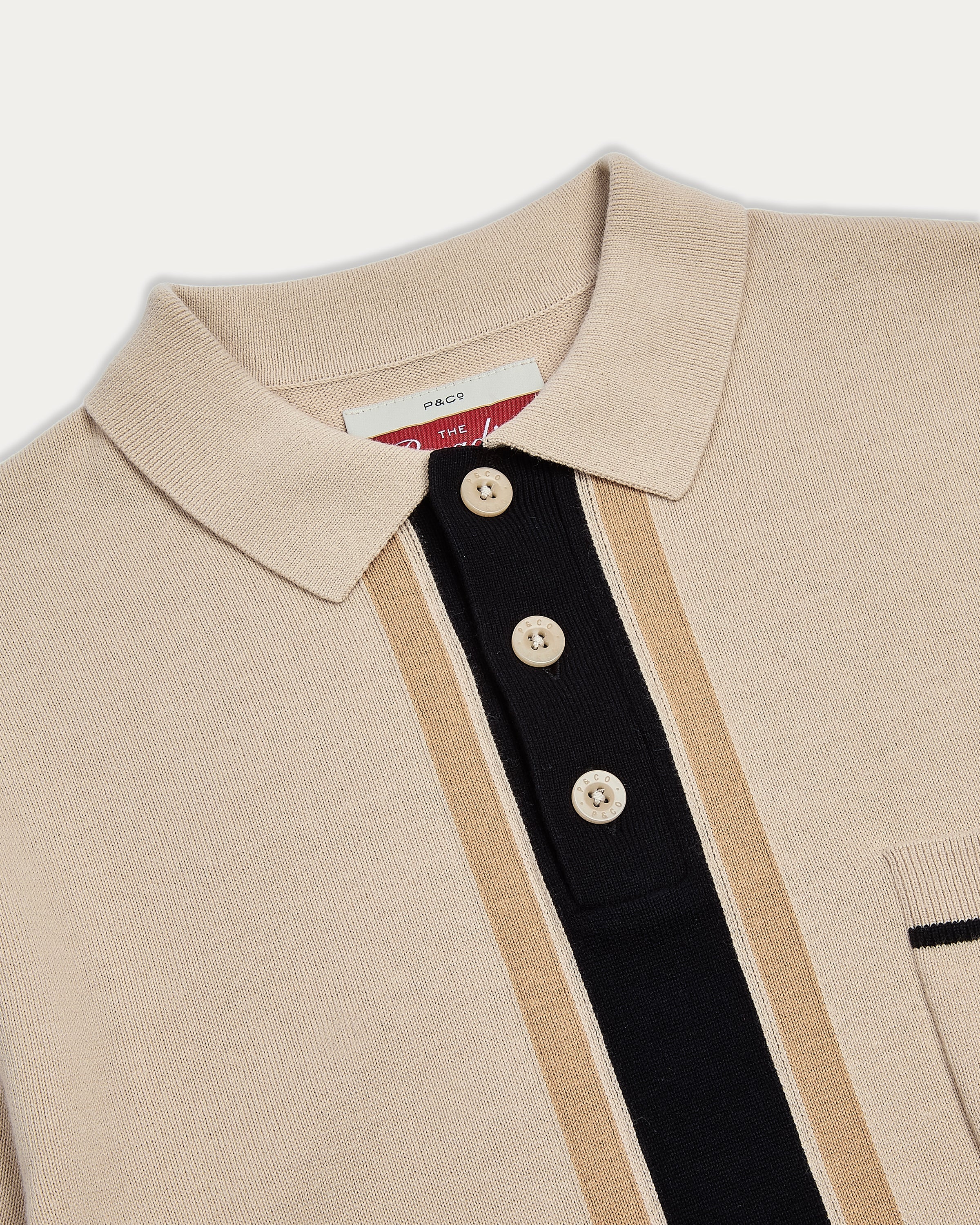 Racing Team Knitted Polo - Stone