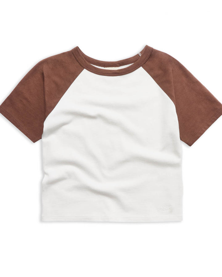 Baseball Baby T-Shirt - Off White & Brown