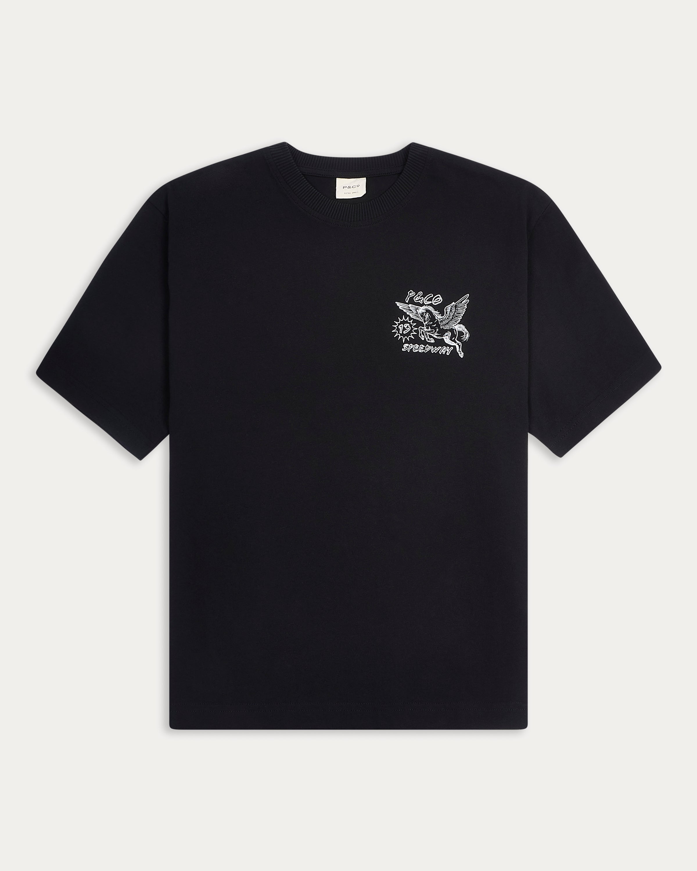 Pegasus Speedway Boxy T-Shirt - Washed Black