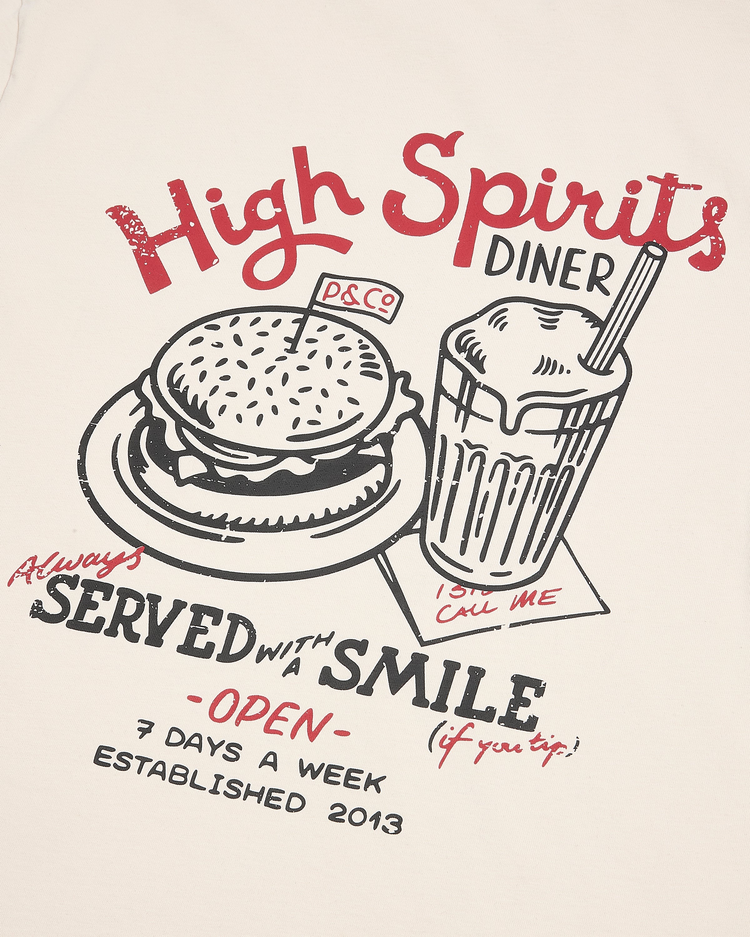 Served With A Smile T-Shirt - Bone