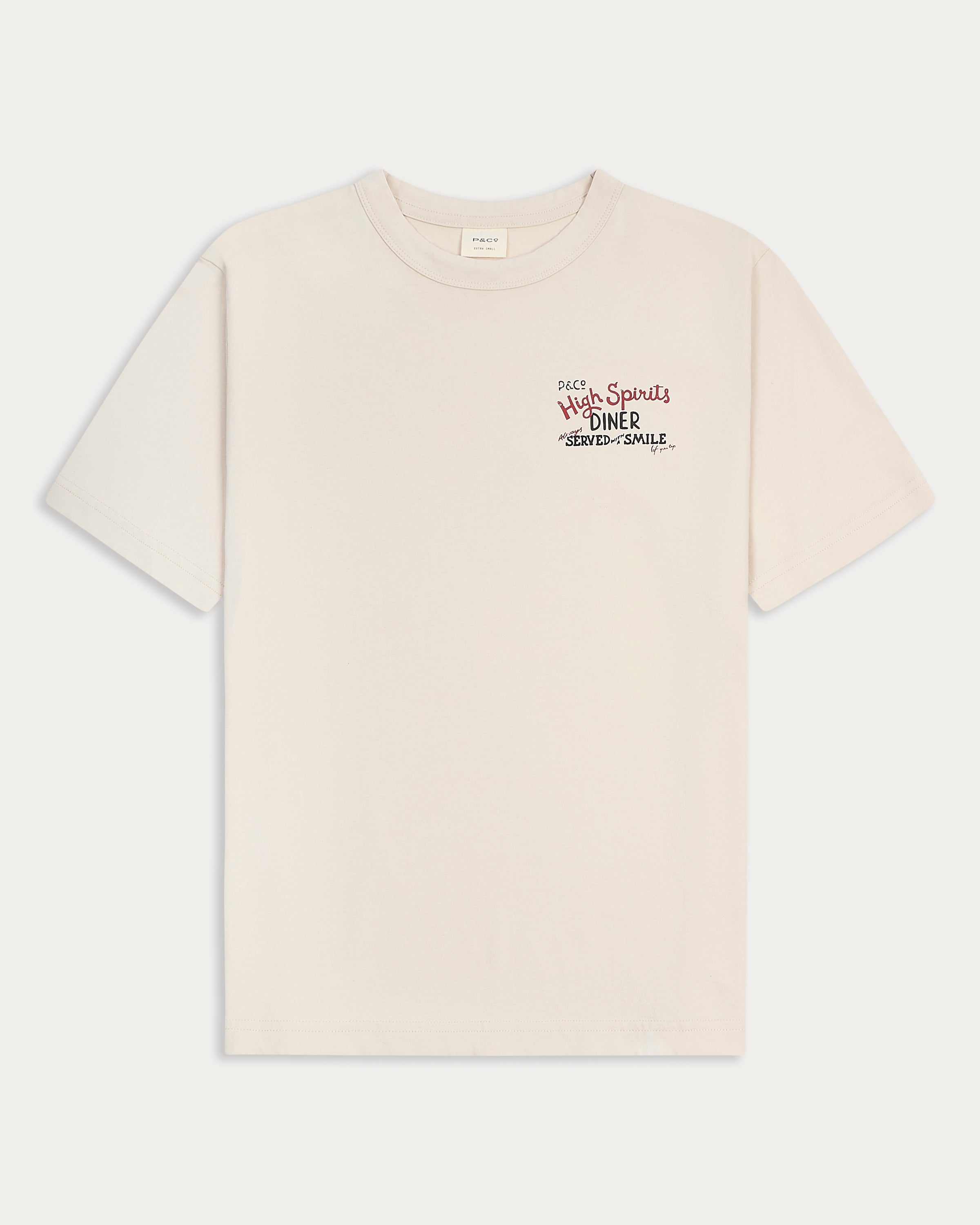 Served With A Smile T-Shirt - Bone
