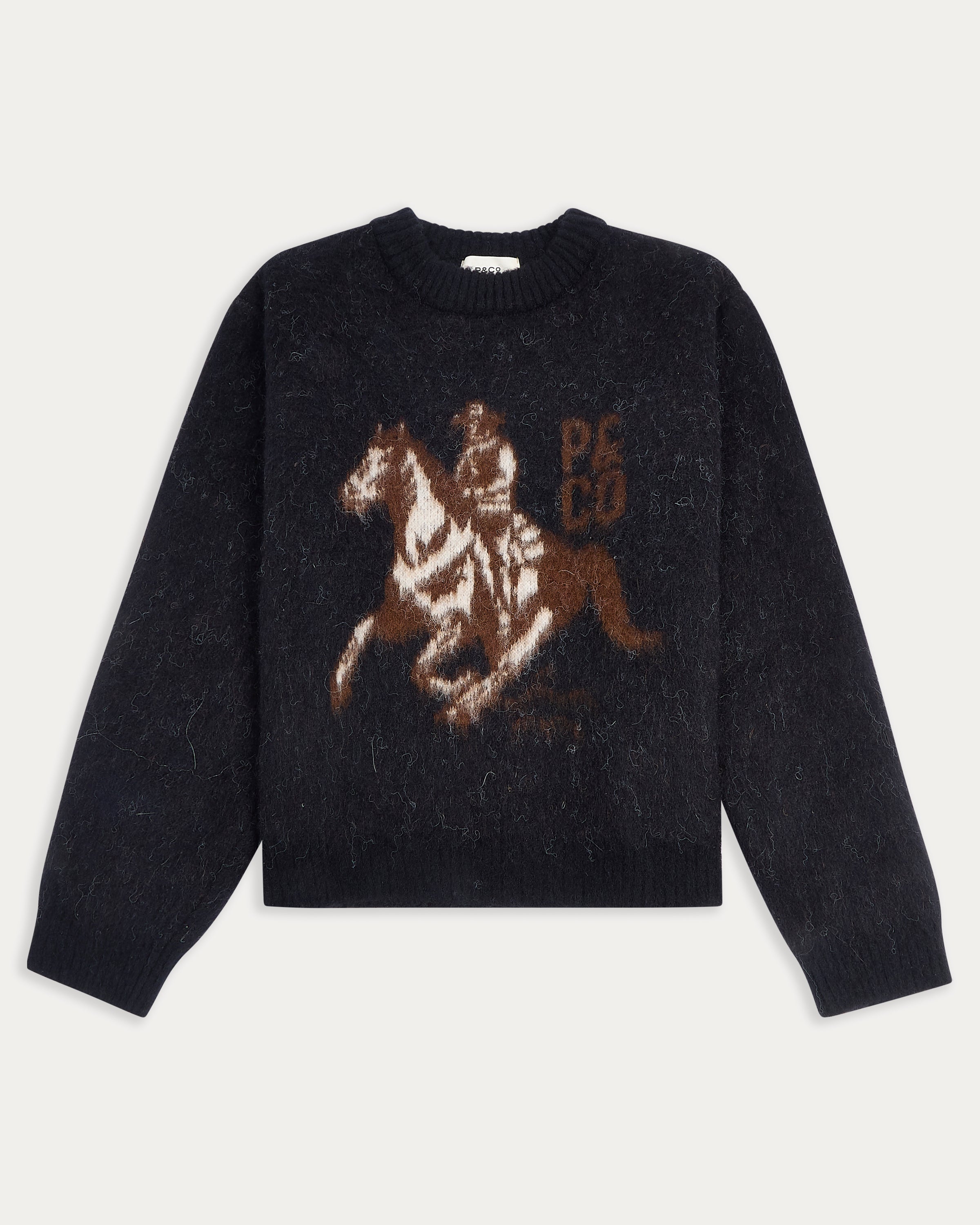 Western Knitted Jumper - Washed Black