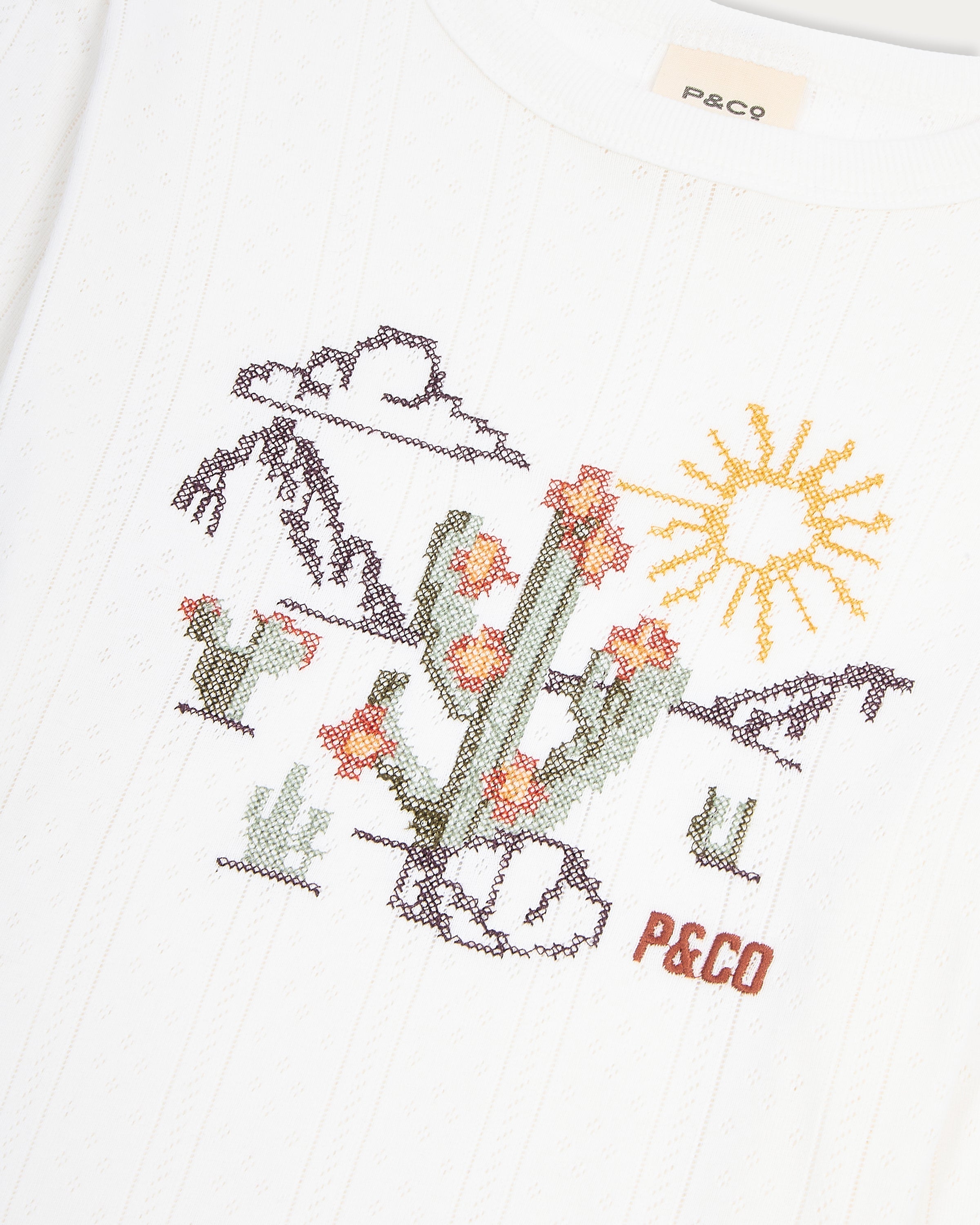 Desert Flora Embroidered Longsleeve - White