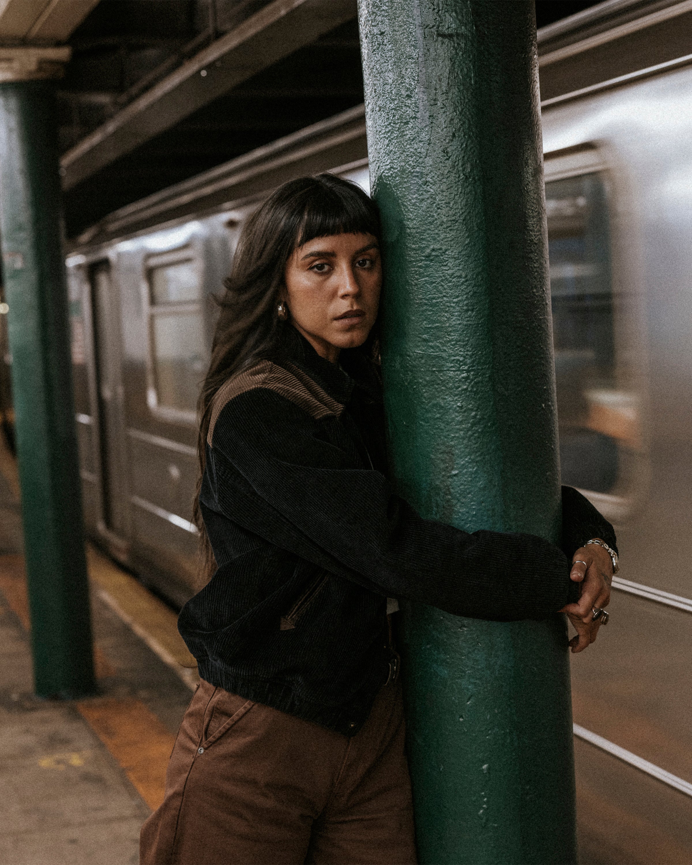 Harper Cord Bomber Jacket - Washed Black