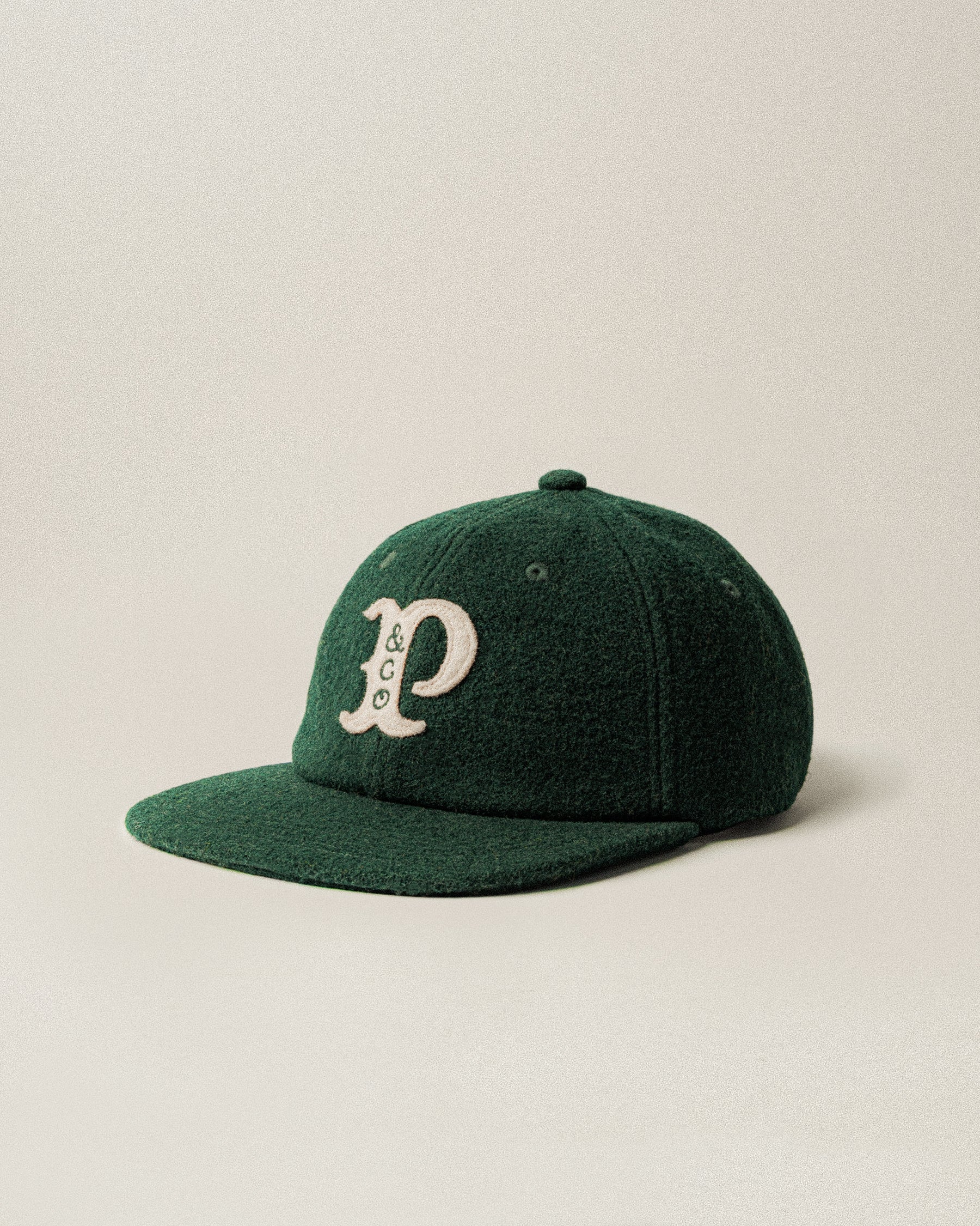 Varsity Wool 6 Panel Cap - Woodland Green