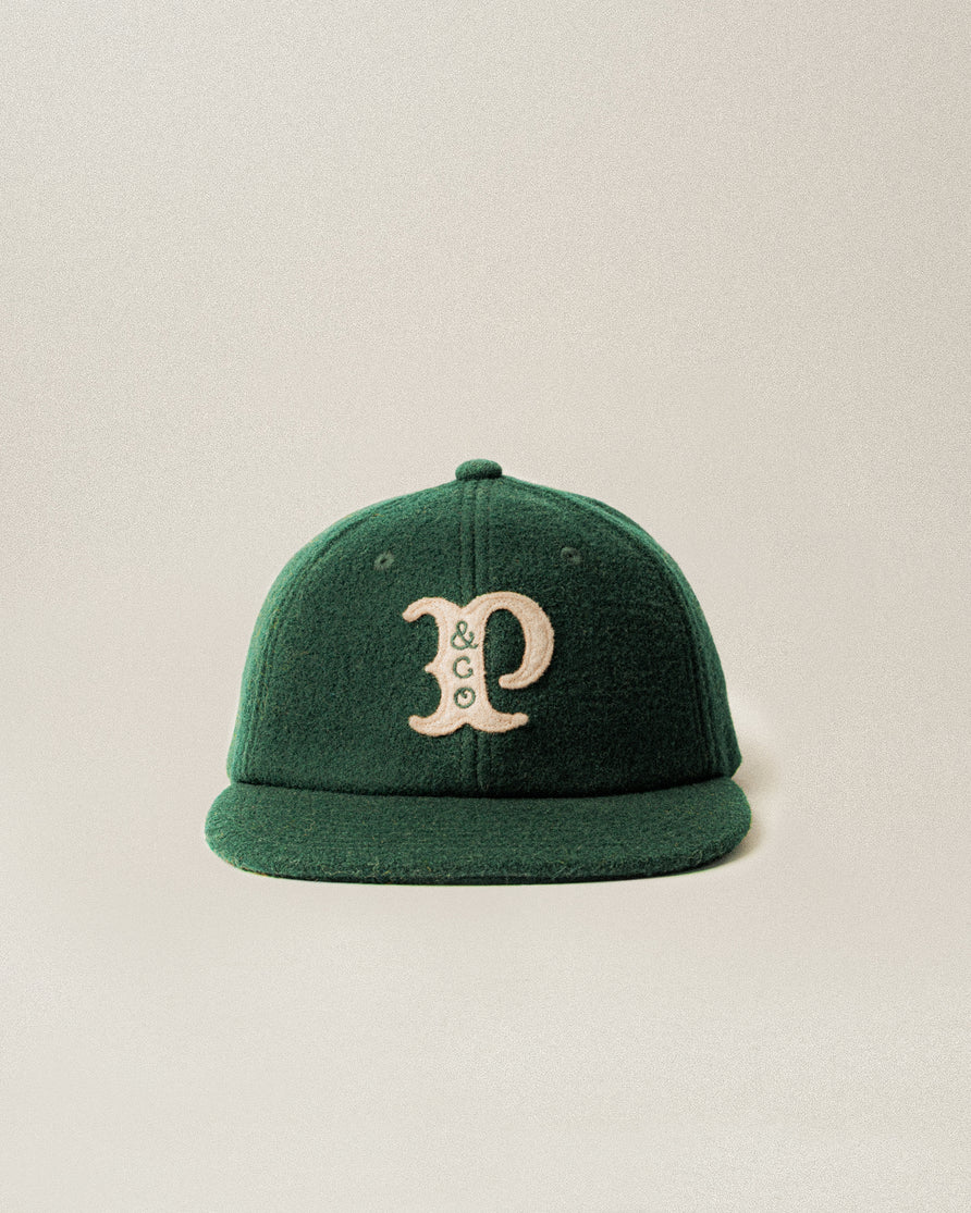 Varsity Wool 6 Panel Cap - Woodland Green