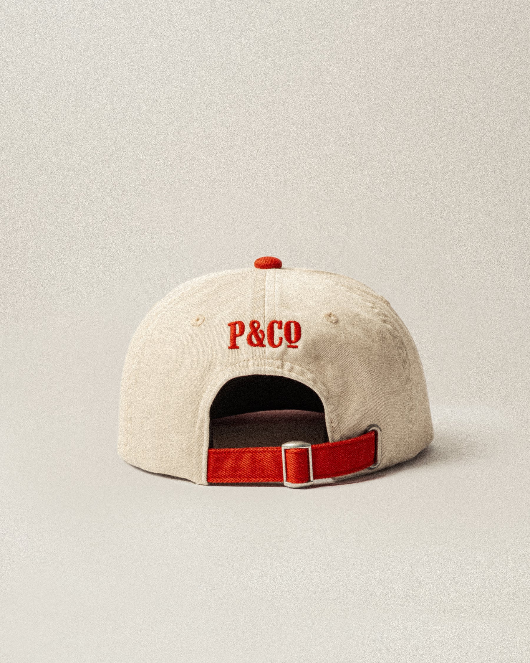 Bronco 5 Panel Cap - Ecru & Red