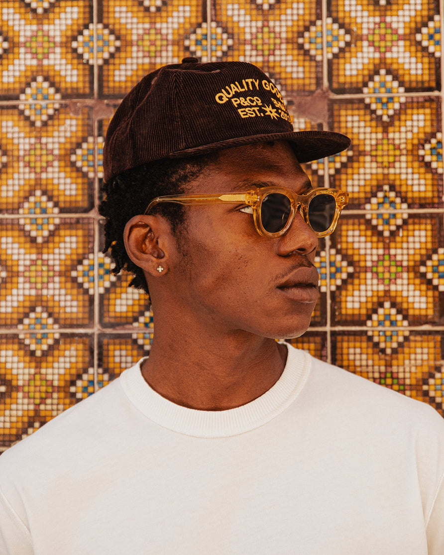 Quality Goods Cord 5 Panel Cap - Brown