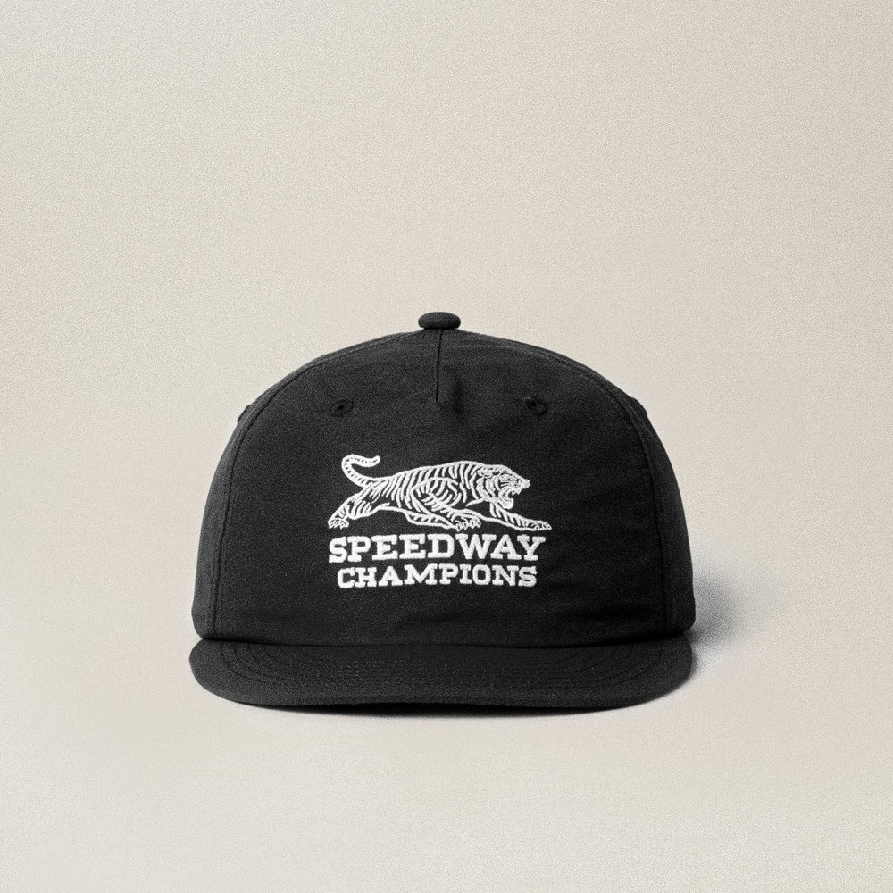 Black Speedway Champions 5 Panel Cap | Hats & Beanies & P&Co - A ...
